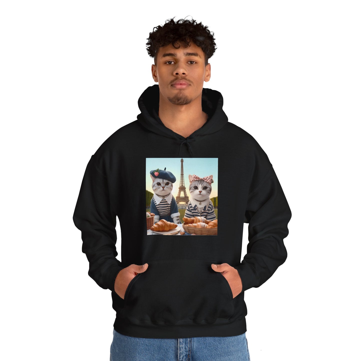 Cats in Paris Gender-Neutral Hoodie