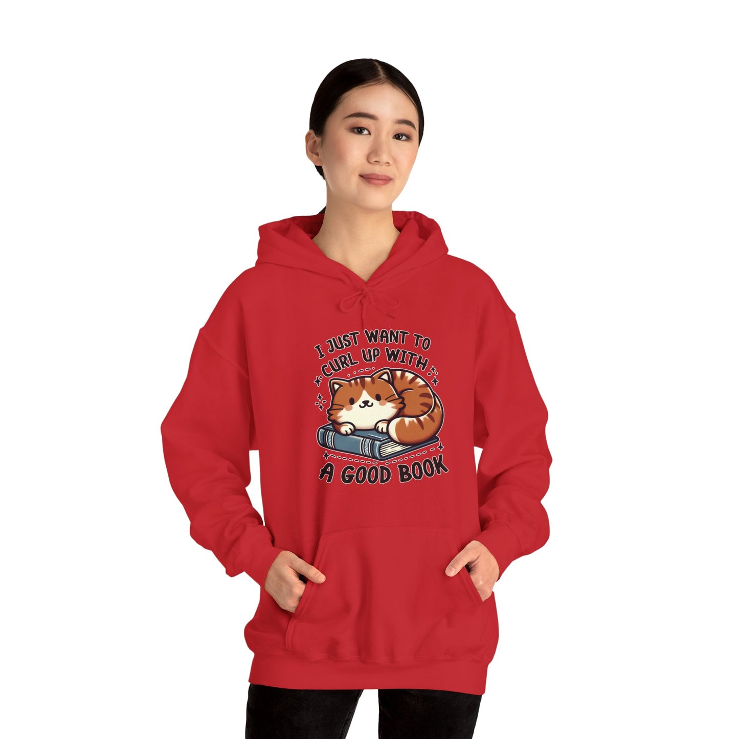 Curl Up With a Good Book Gender-Neutral Hoodie