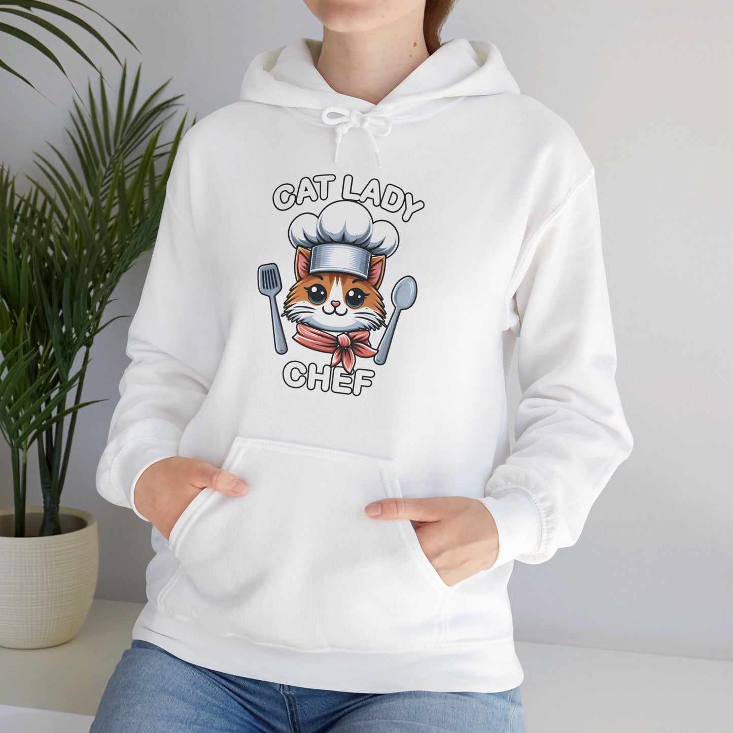 Cat Lady Chef Gender-Neutral Hoodie