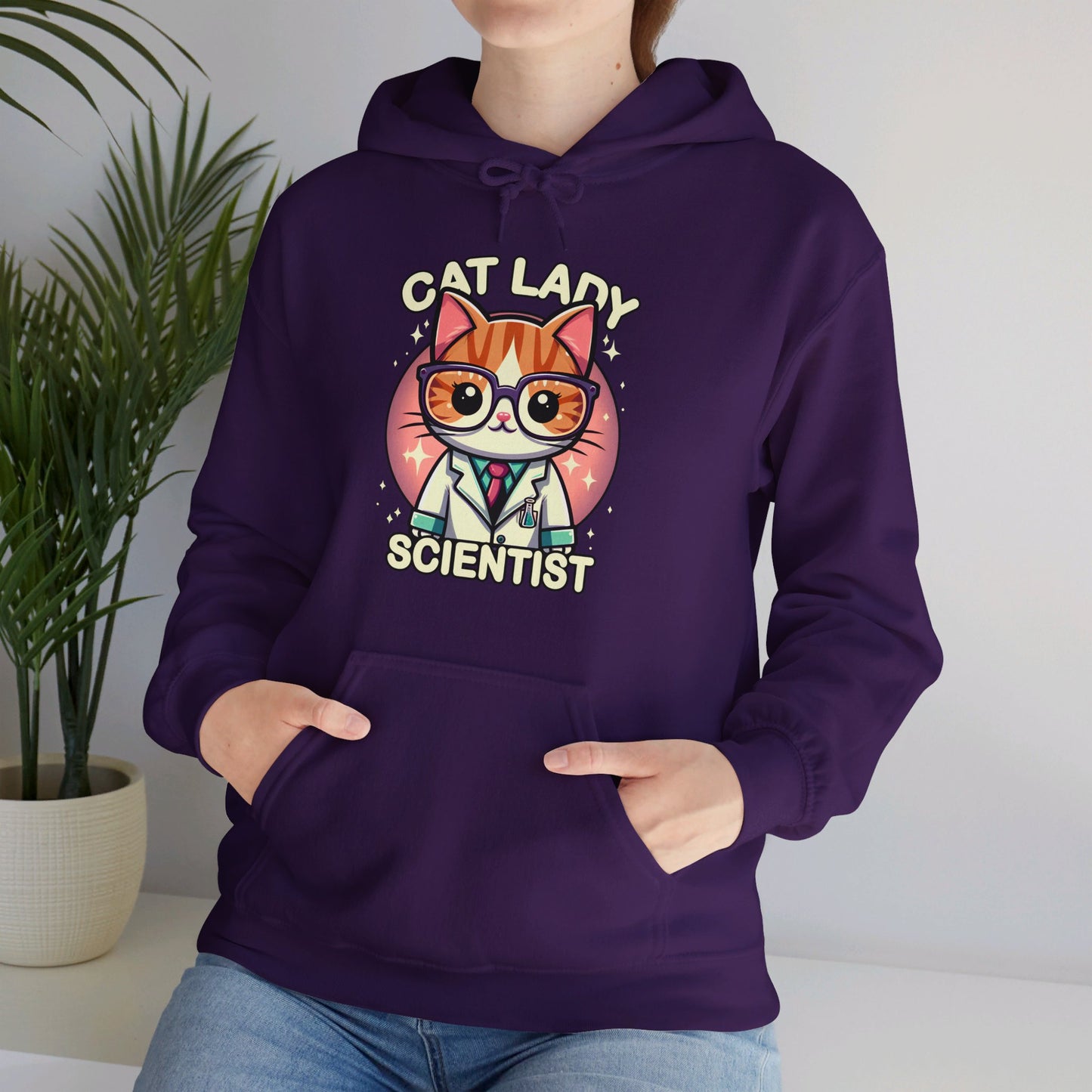 Cat Lady Scientist Gender-Neutral Hoodie