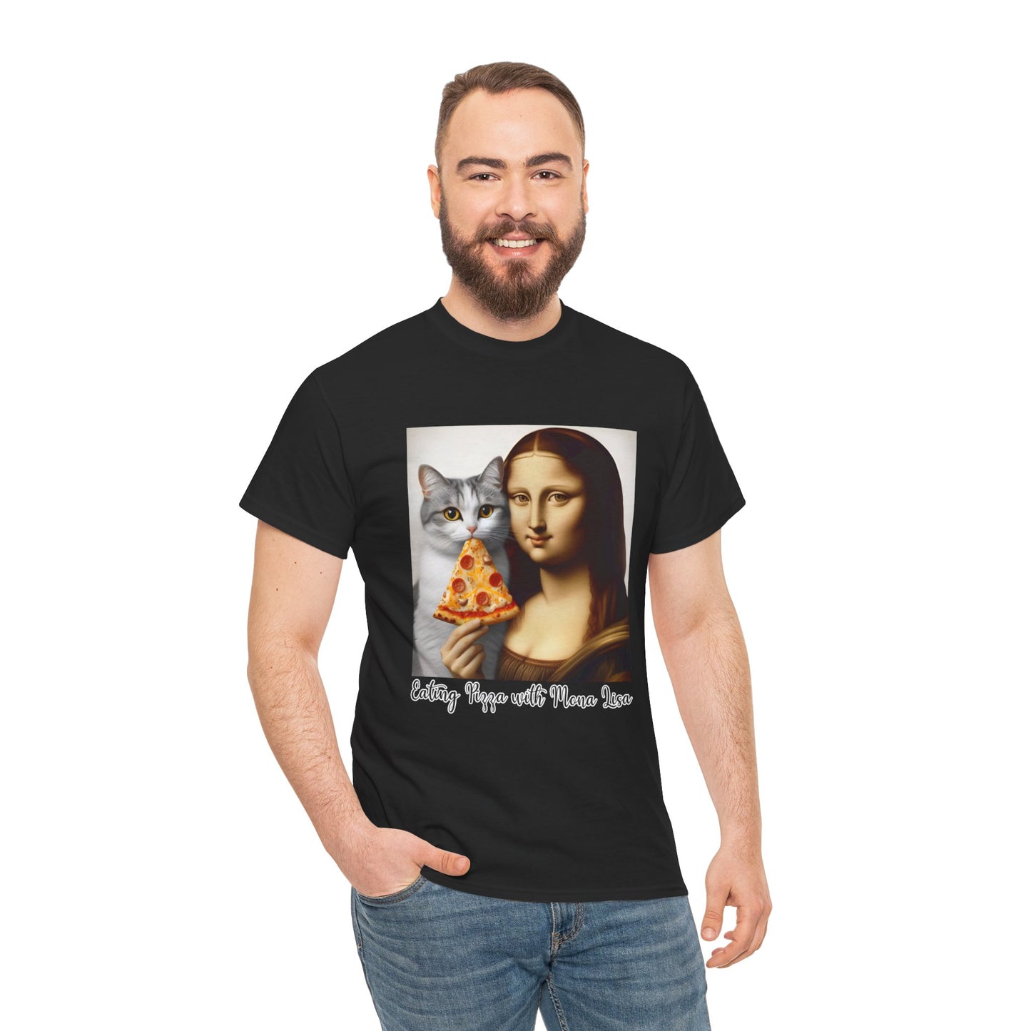 Eating Pizza with Mona Lisa T-Shirt