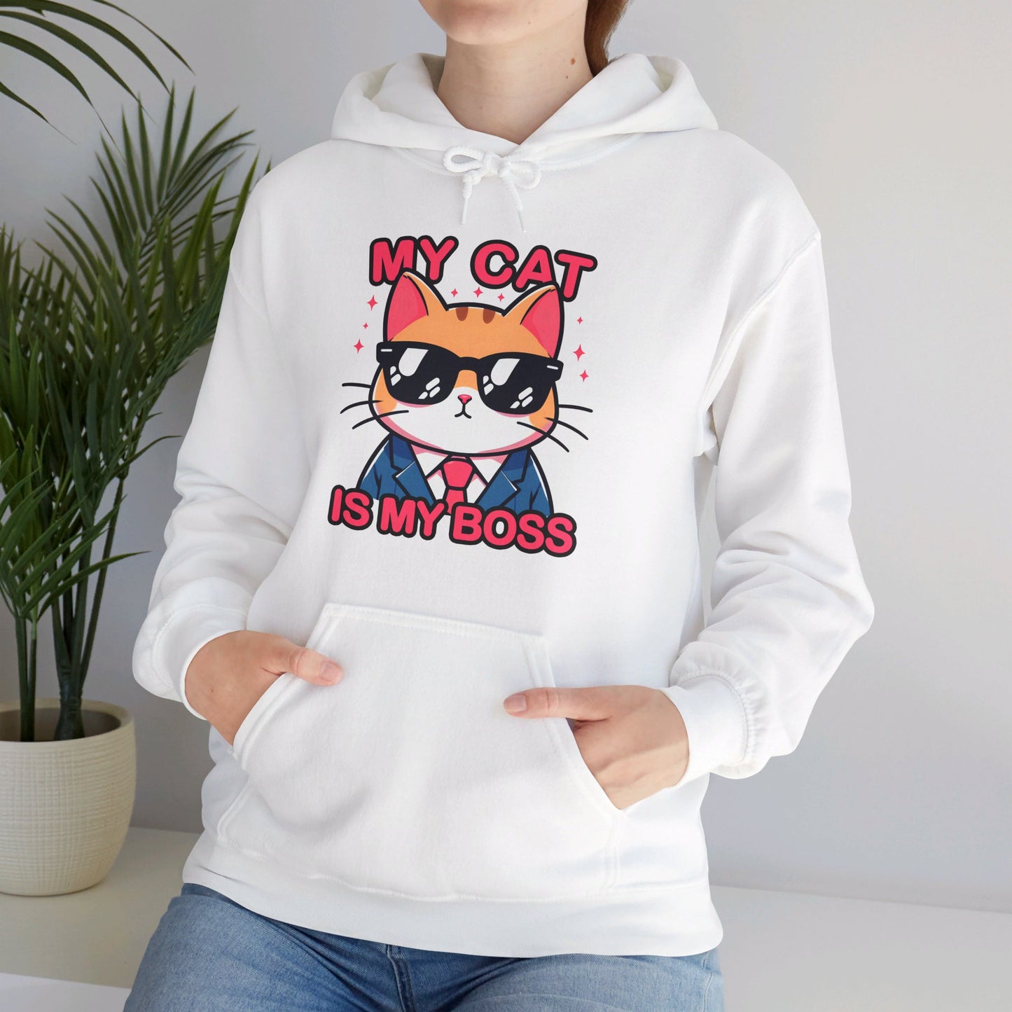 My Cat is my Boss Gender-Neutral Hoodie