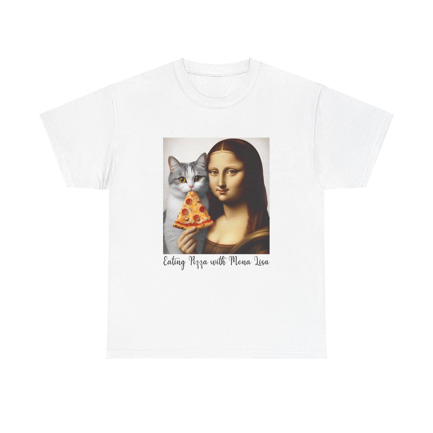 Eating Pizza with Mona Lisa T-Shirt