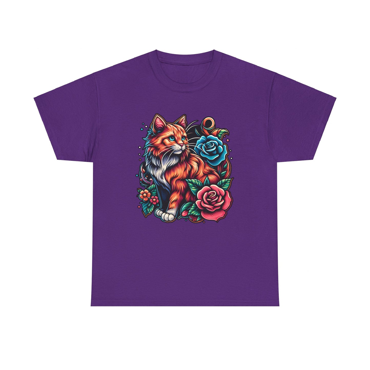 Tattoo Cat and Roses T-Shirt