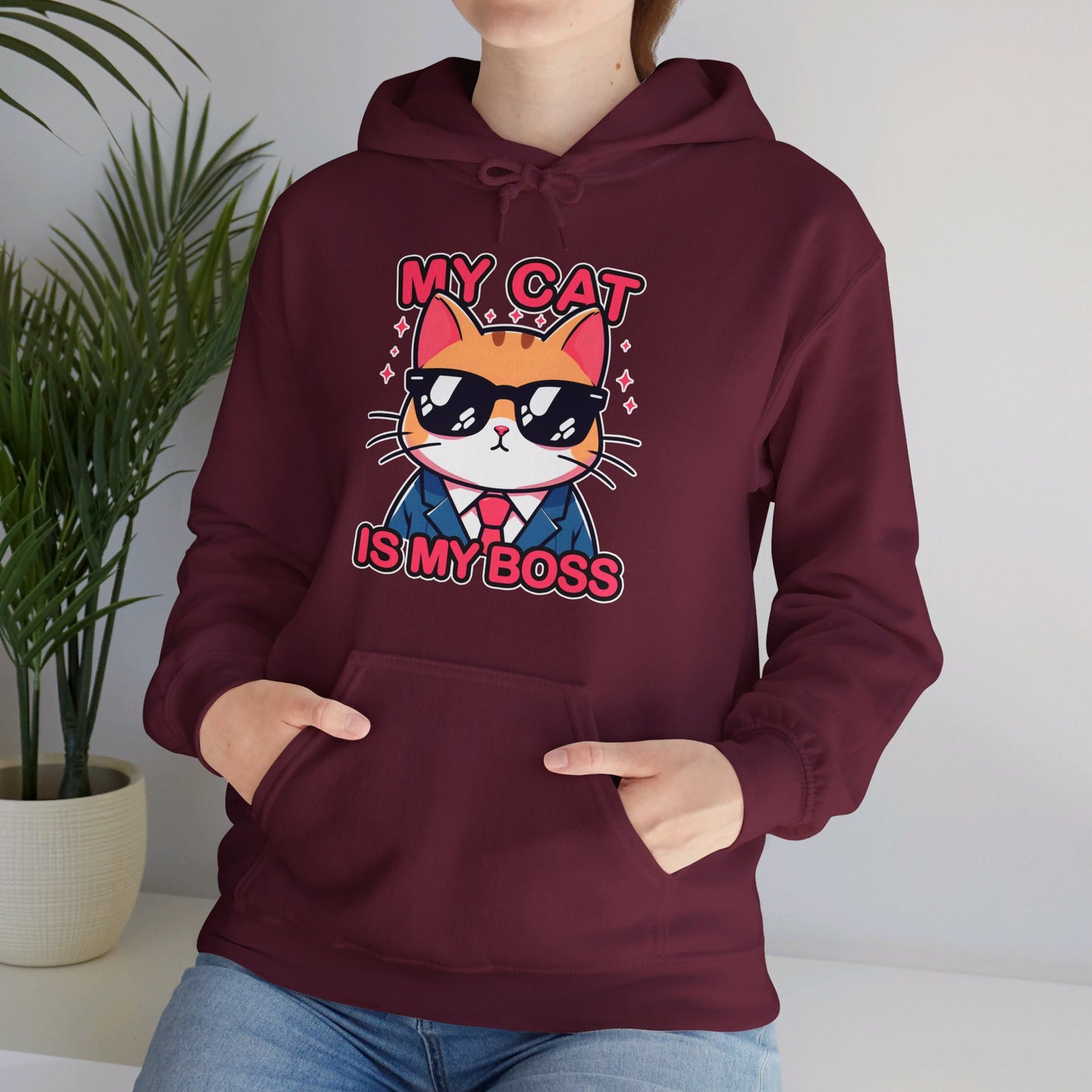 My Cat is my Boss Gender-Neutral Hoodie