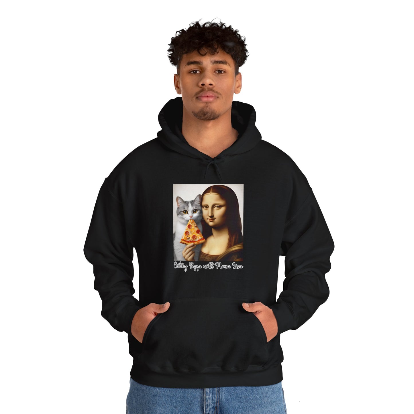 Eating Pizza with Mona Lisa Hoodie