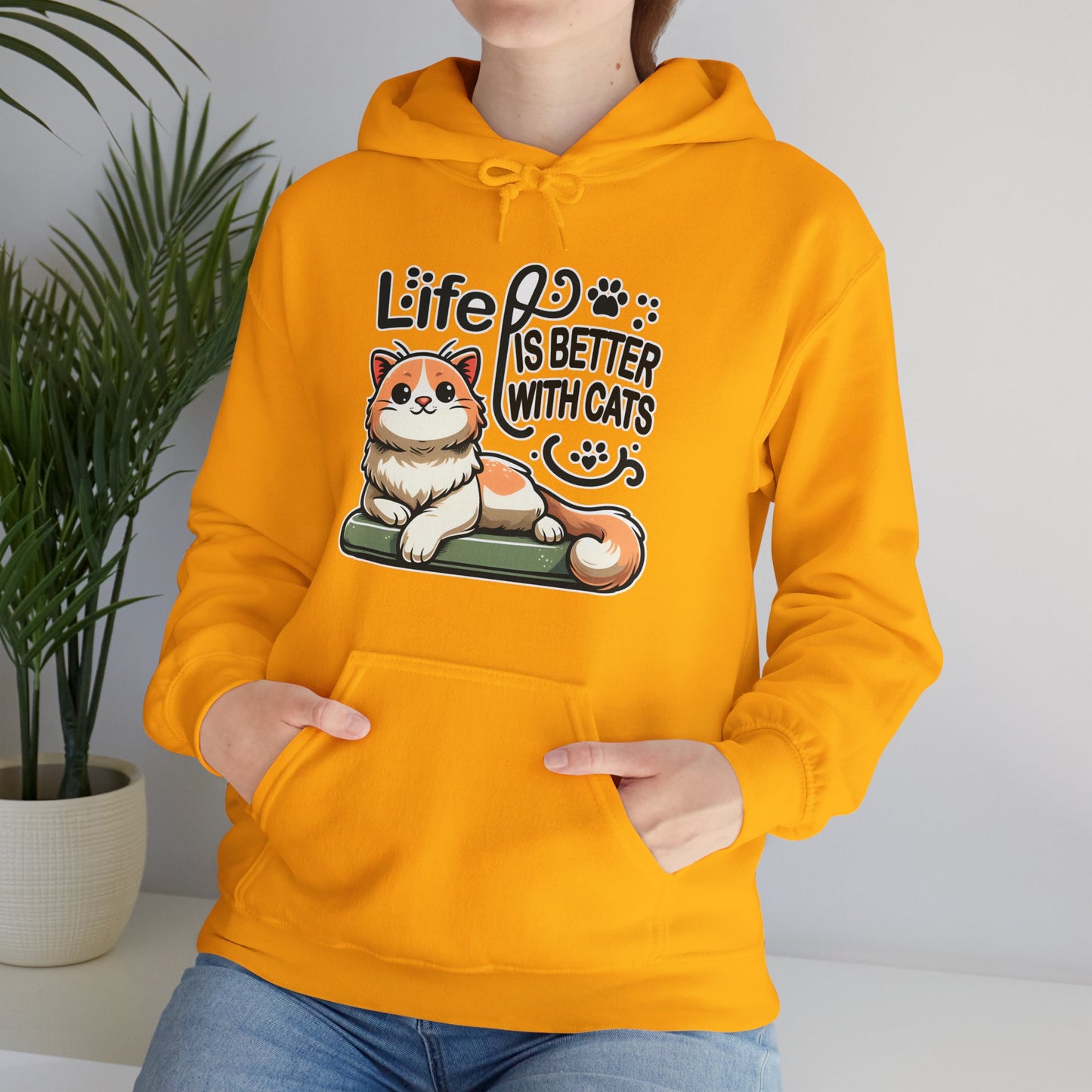 Life is Better with Cats Gender-Neutral Hoodie
