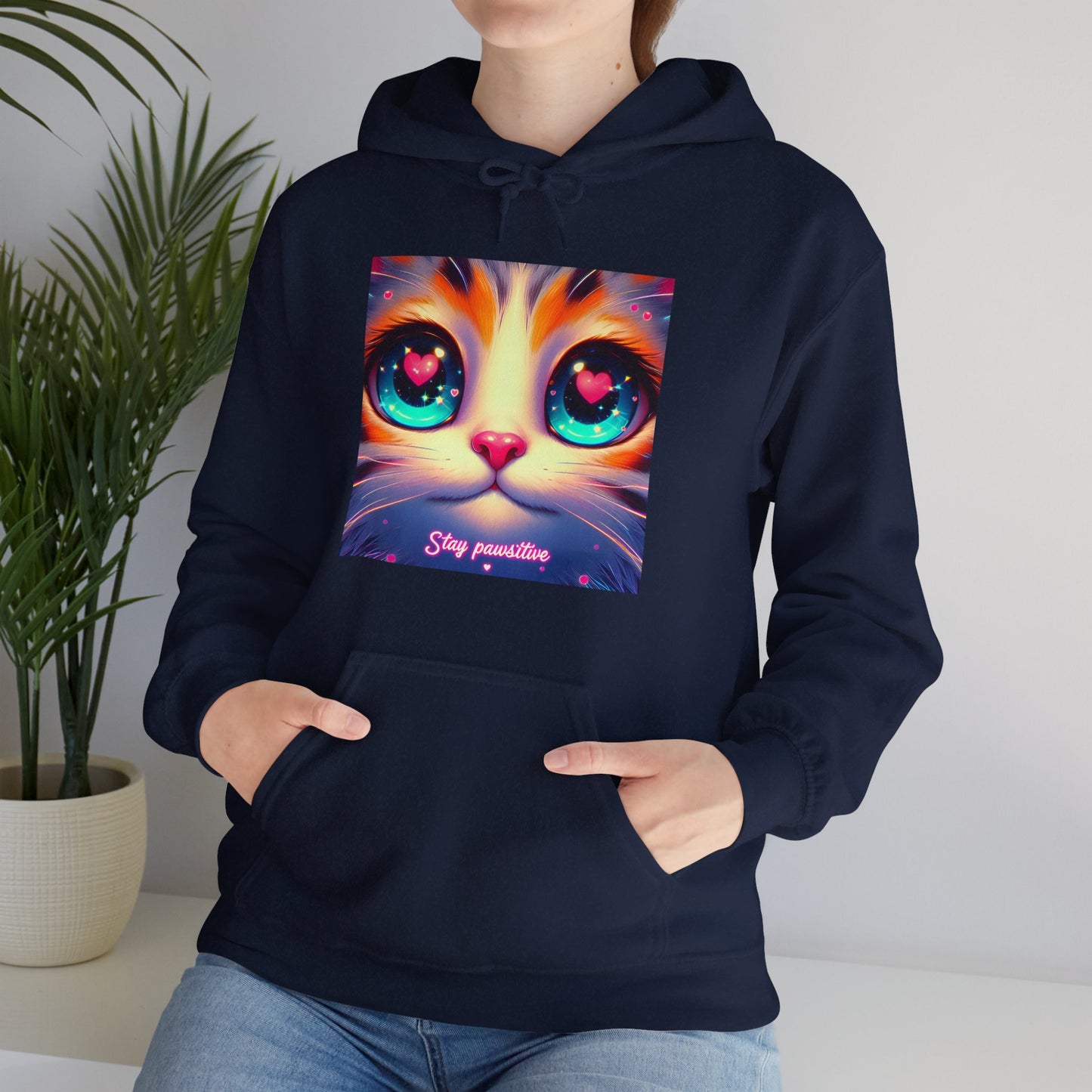 Stay Pawsitive Gender-Neutral Hoodie