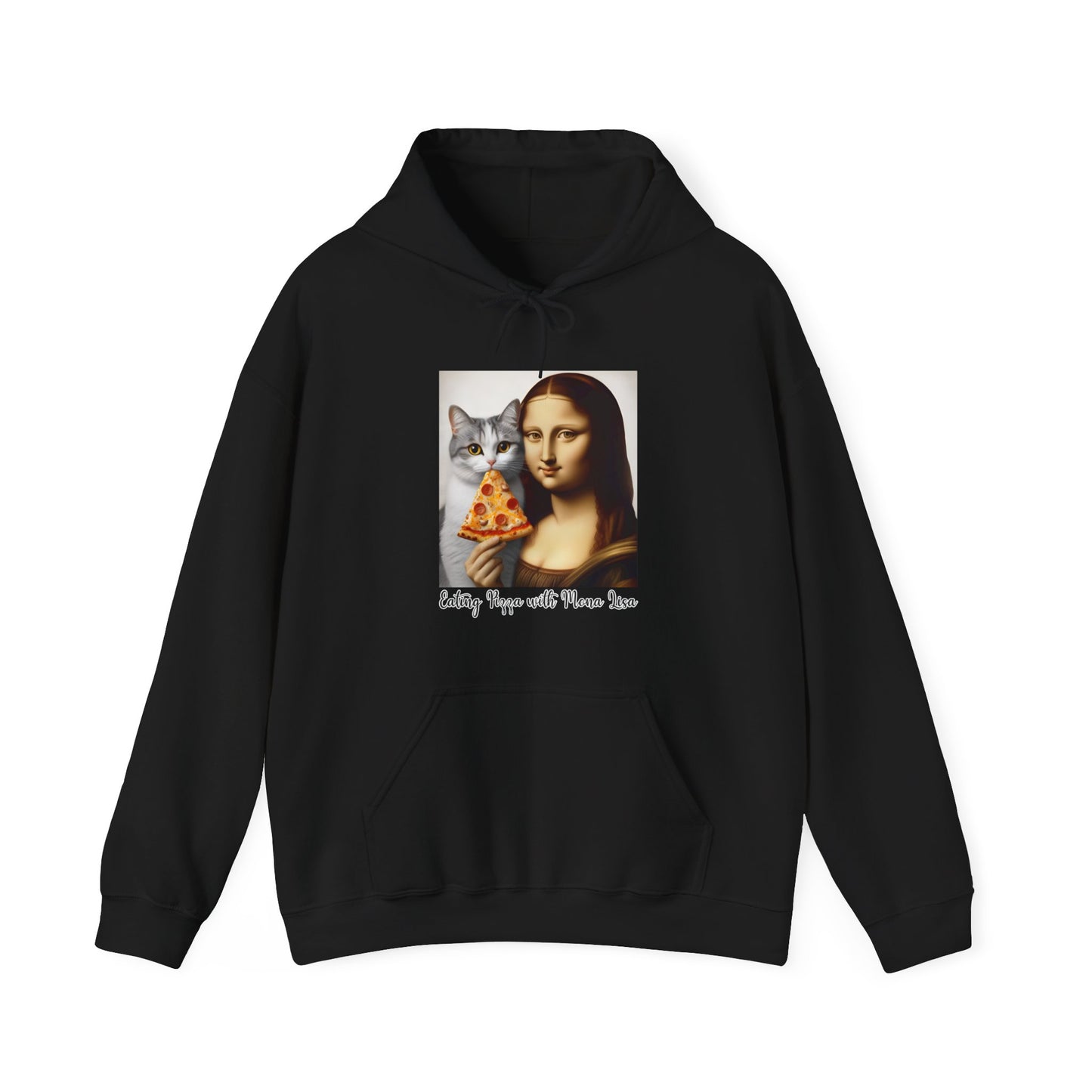 Eating Pizza with Mona Lisa Hoodie