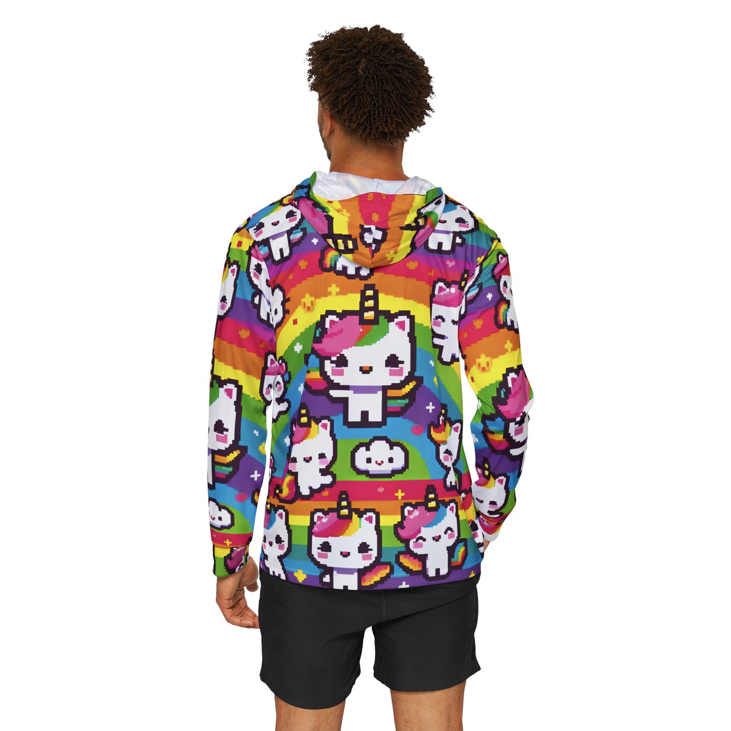 Pixel Pride Unicorn Cats Unisex Lightweight Hoodie