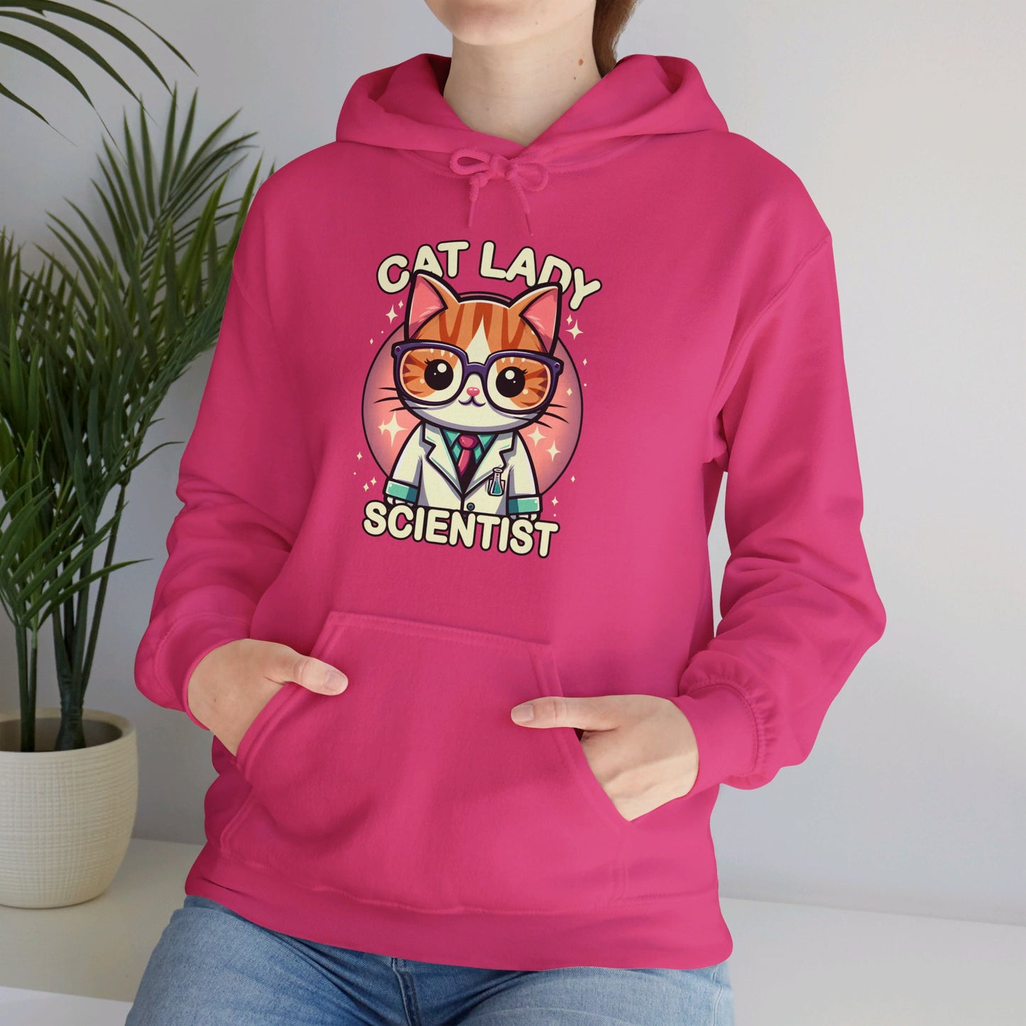 Cat Lady Scientist Gender-Neutral Hoodie