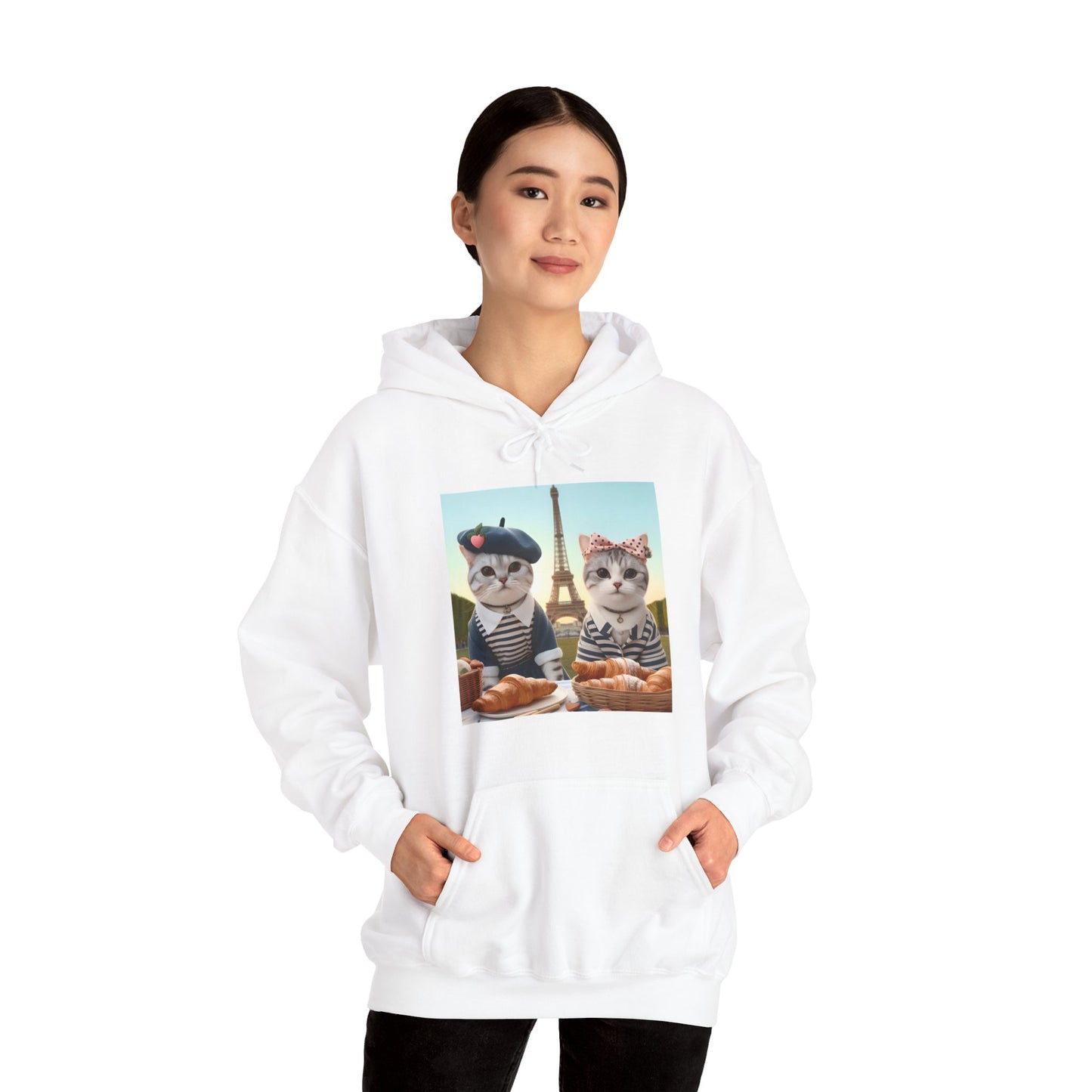 Cats in Paris Gender-Neutral Hoodie