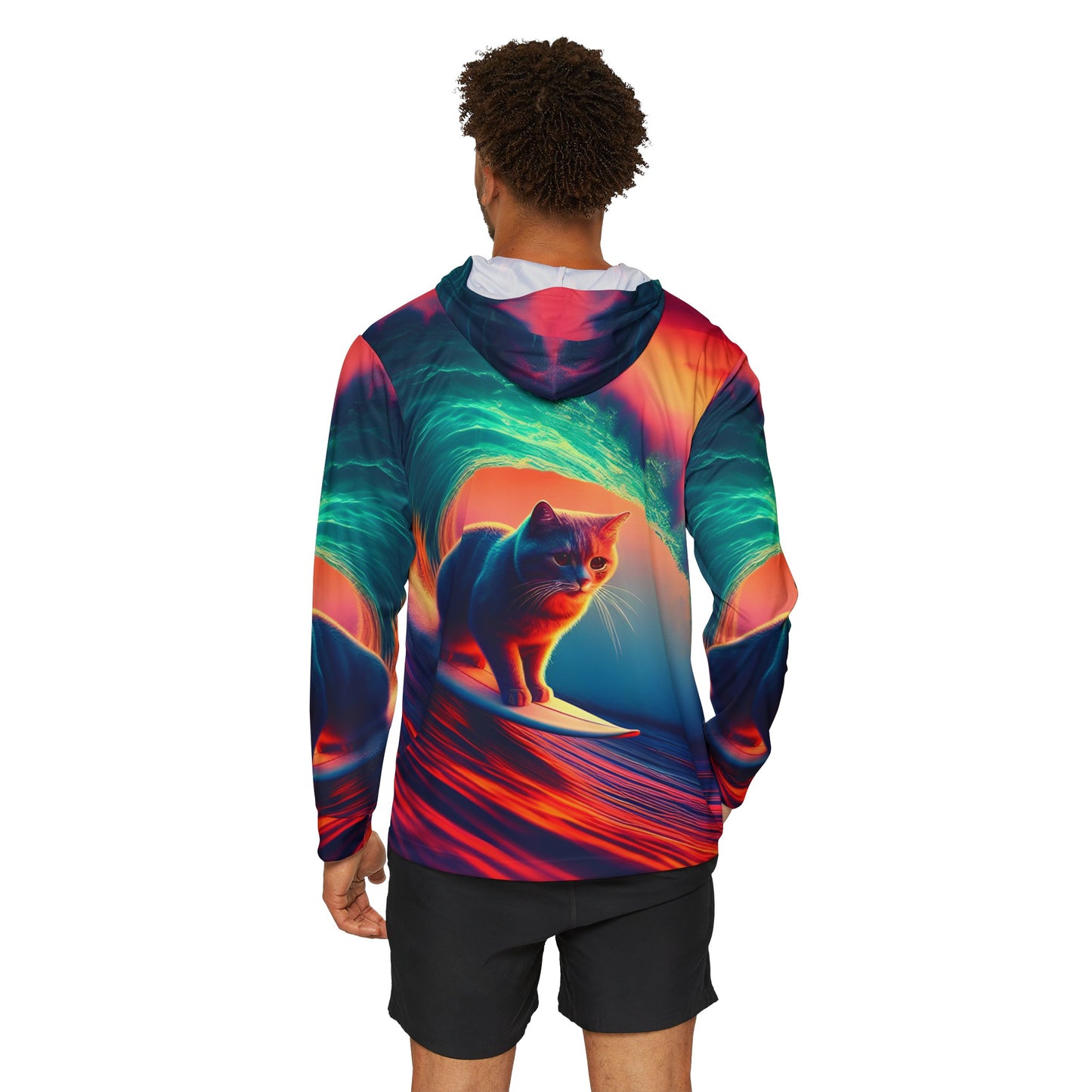 California Surfing Cat Unisex Lightweight Hoodie