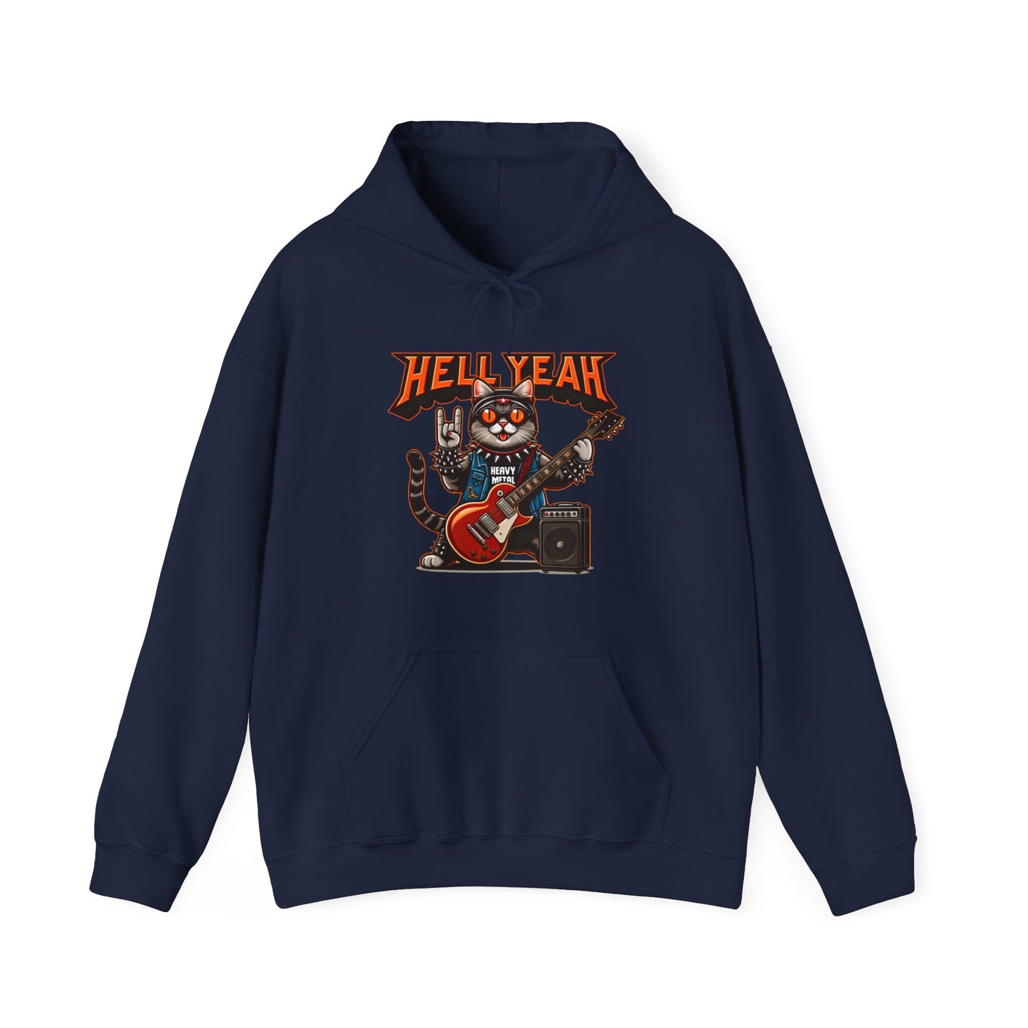 Heavy Metal Cat Gender-Neutral Hoodie