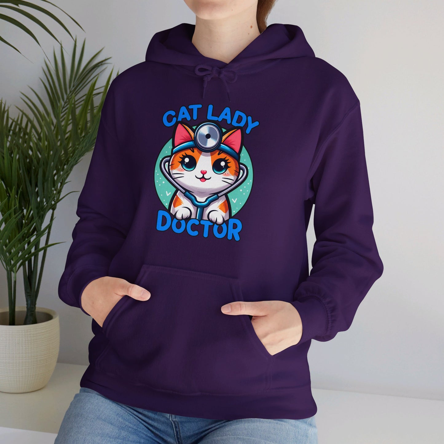 Cat Lady Doctor Gender-Neutral Hoodie