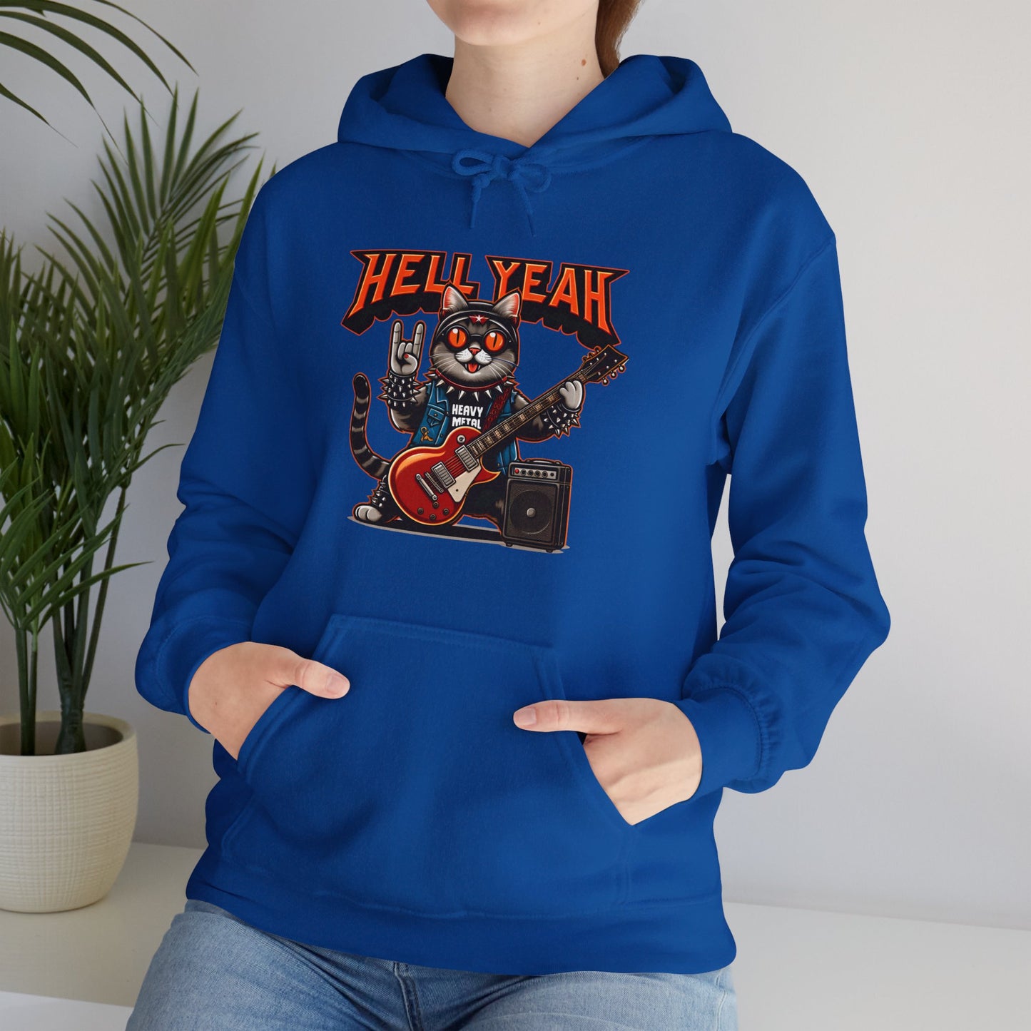Heavy Metal Cat Gender-Neutral Hoodie
