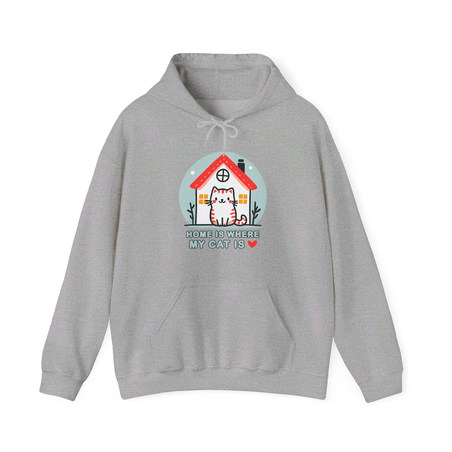 Home is Where my Cat is Gender-Neutral Hoodie