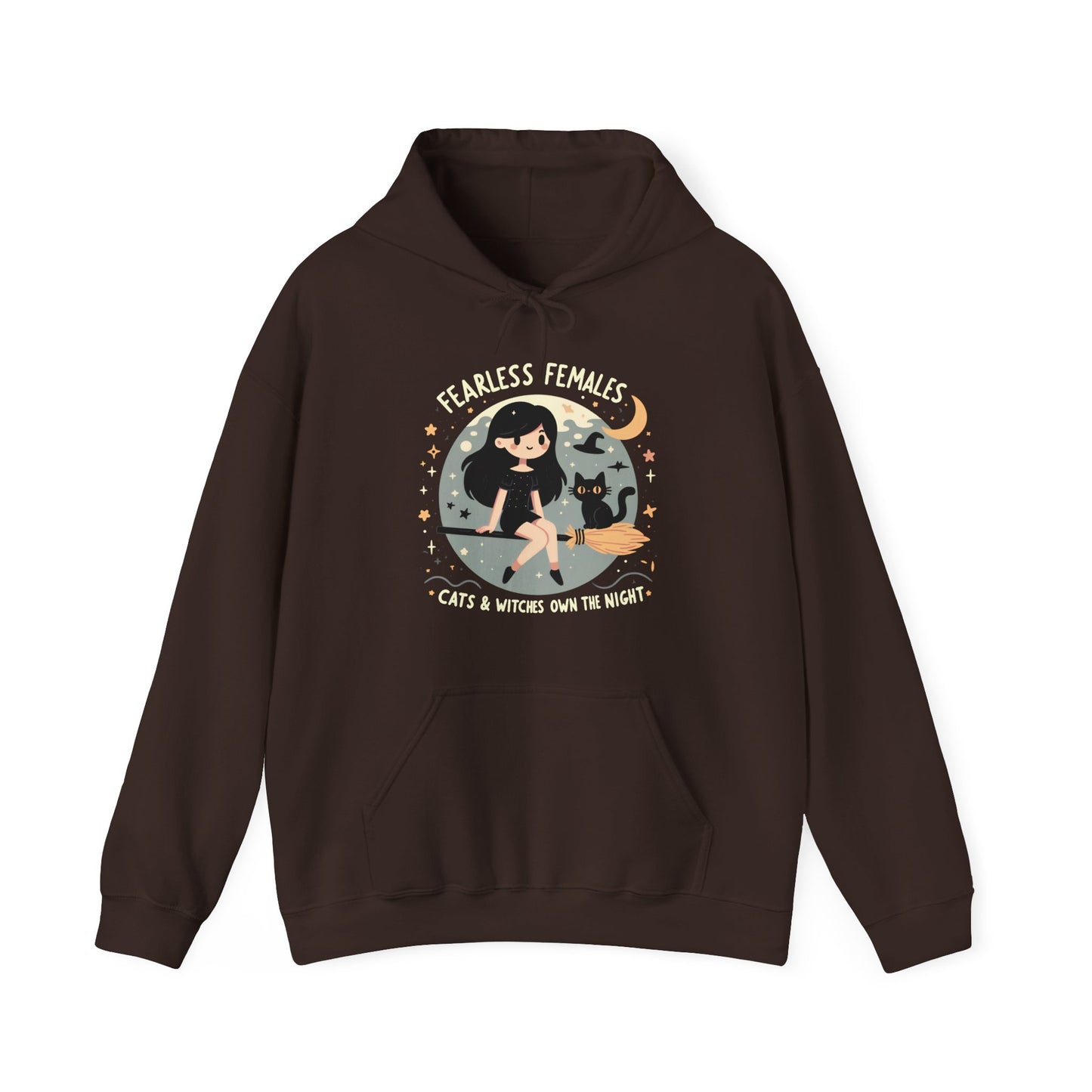 Fearless Females: Cats & Witches Own the Night Gender-Neutral Hoodie