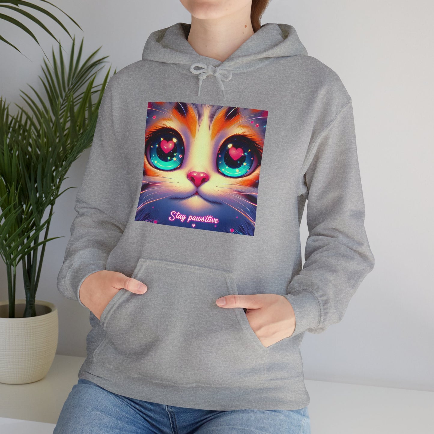 Stay Pawsitive Gender-Neutral Hoodie