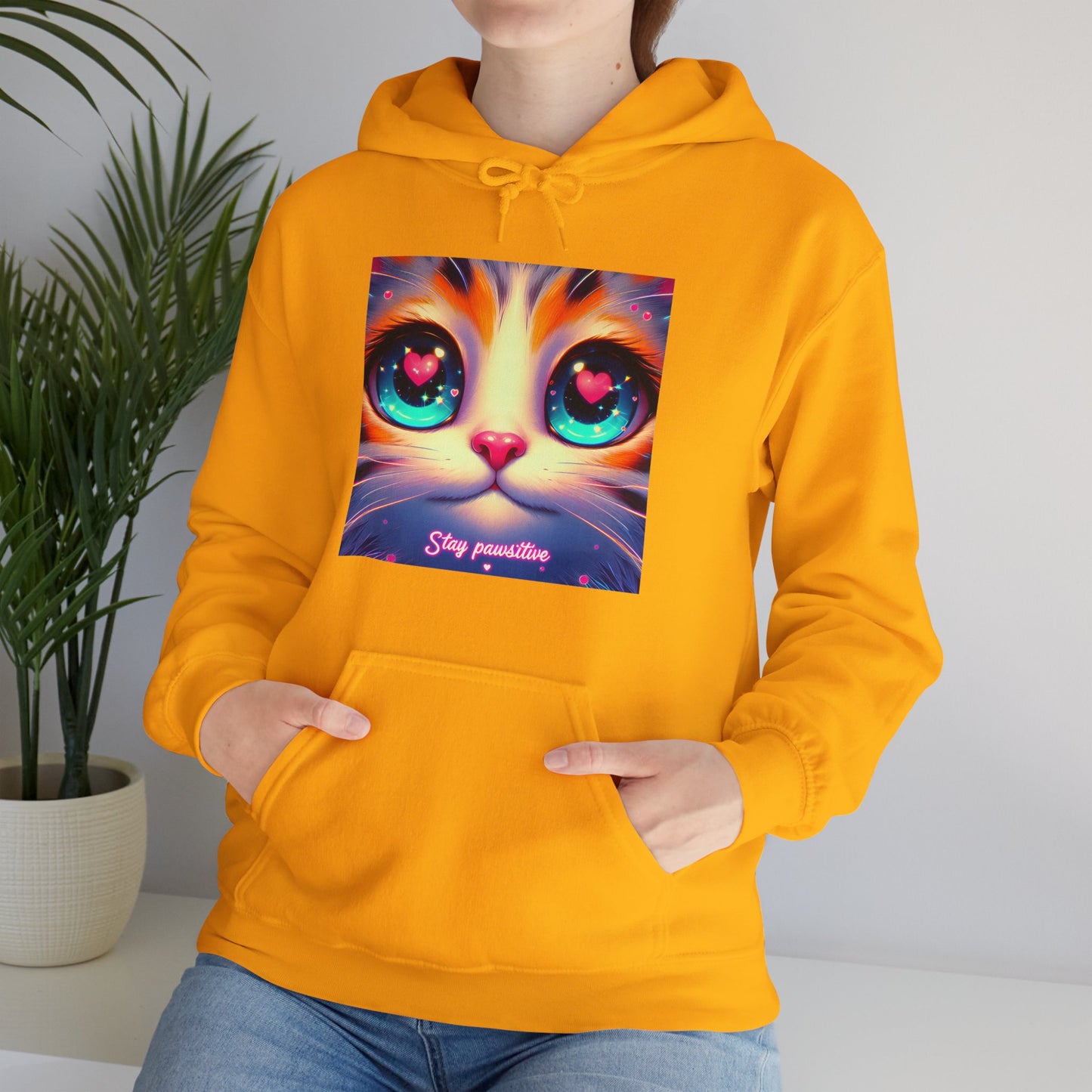 Stay Pawsitive Gender-Neutral Hoodie