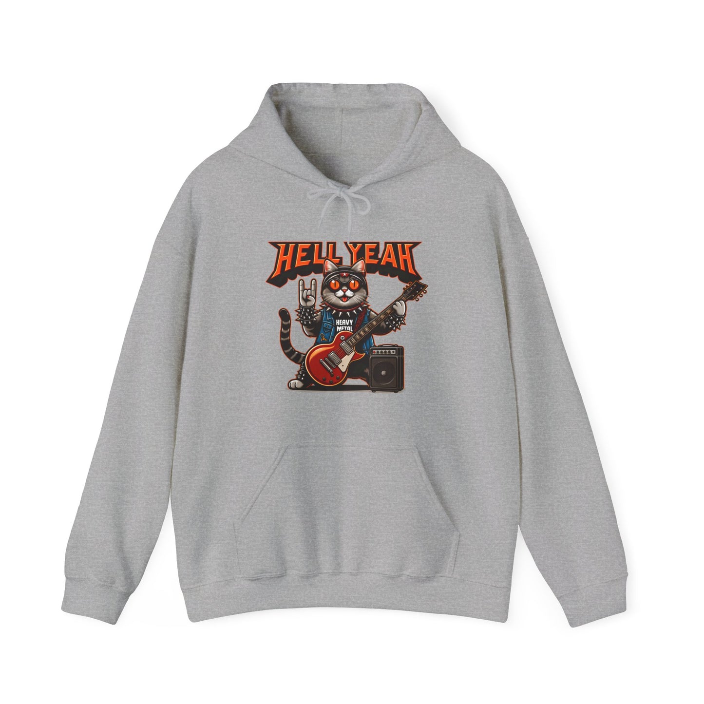 Heavy Metal Cat Gender-Neutral Hoodie
