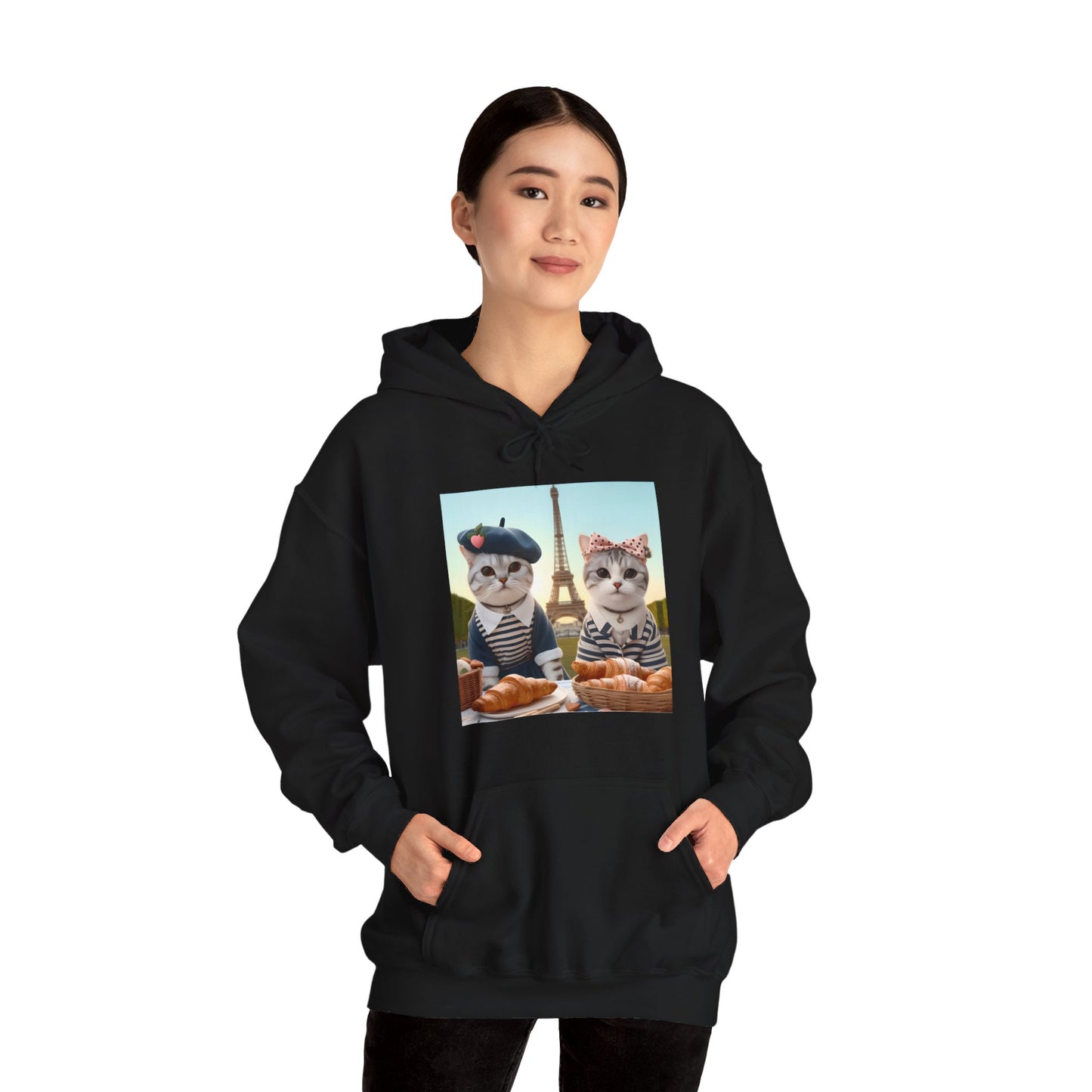 Cats in Paris Gender-Neutral Hoodie