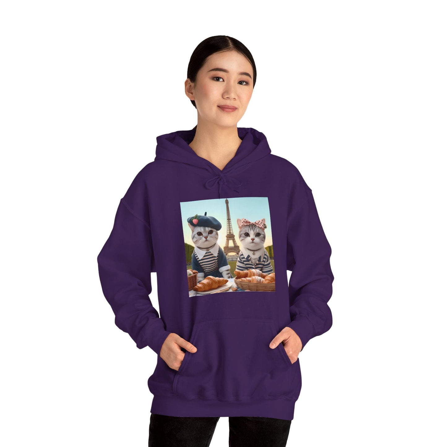 Cats in Paris Gender-Neutral Hoodie