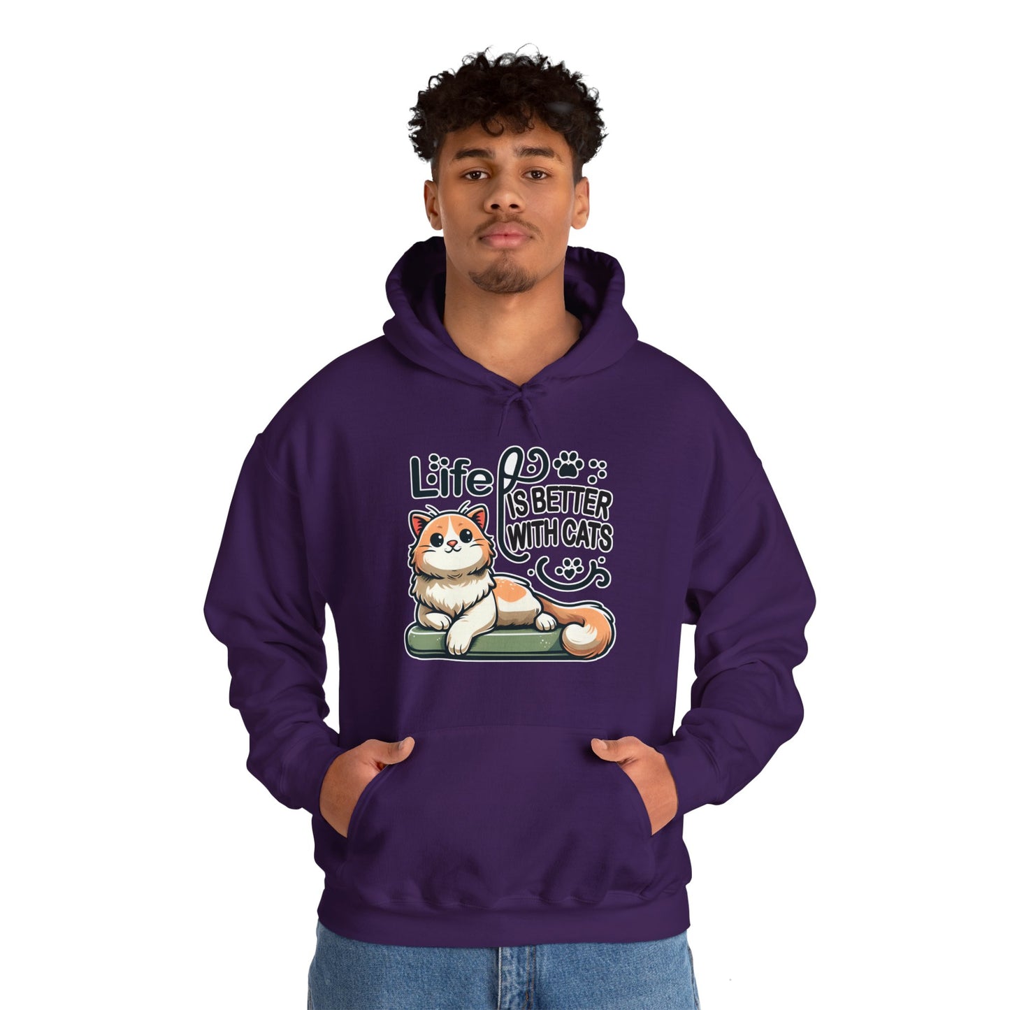 Life is Better with Cats Gender-Neutral Hoodie