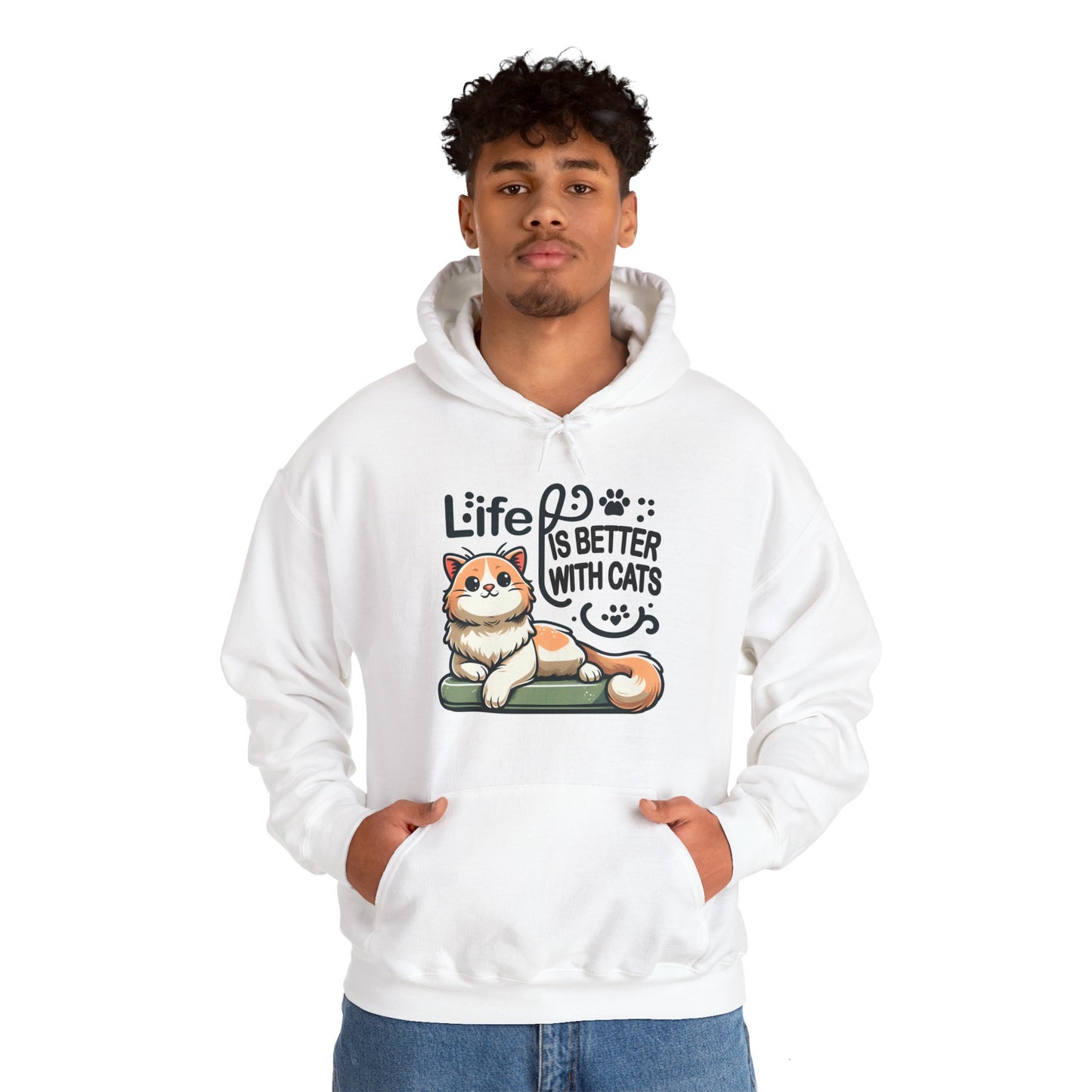 Life is Better with Cats Gender-Neutral Hoodie