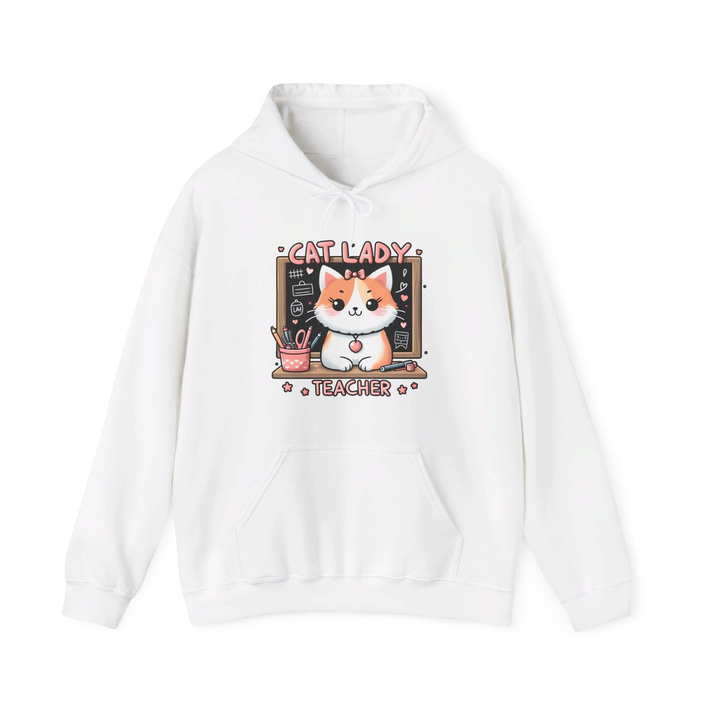 Cat Lady Teacher Gender-Neutral Hoodie