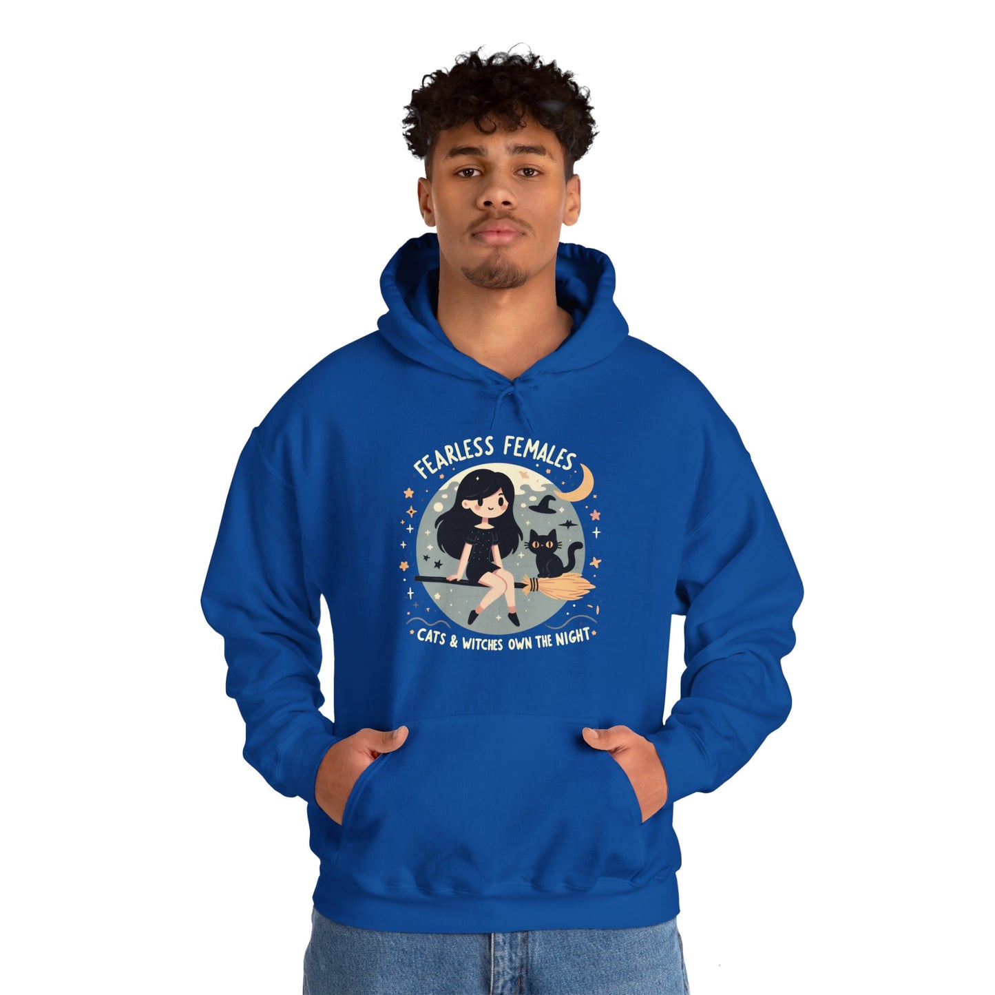 Fearless Females: Cats & Witches Own the Night Gender-Neutral Hoodie