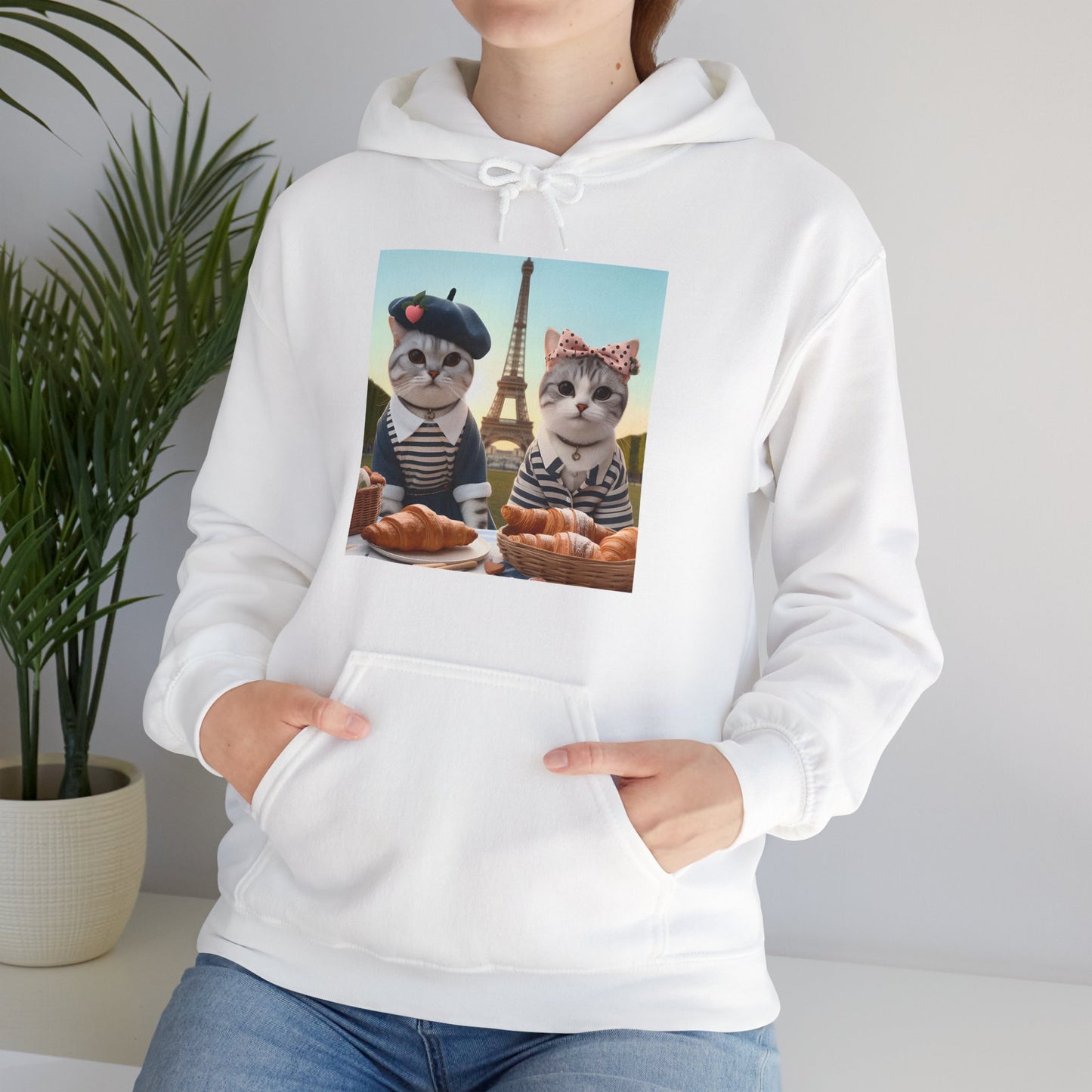 Cats in Paris Gender-Neutral Hoodie