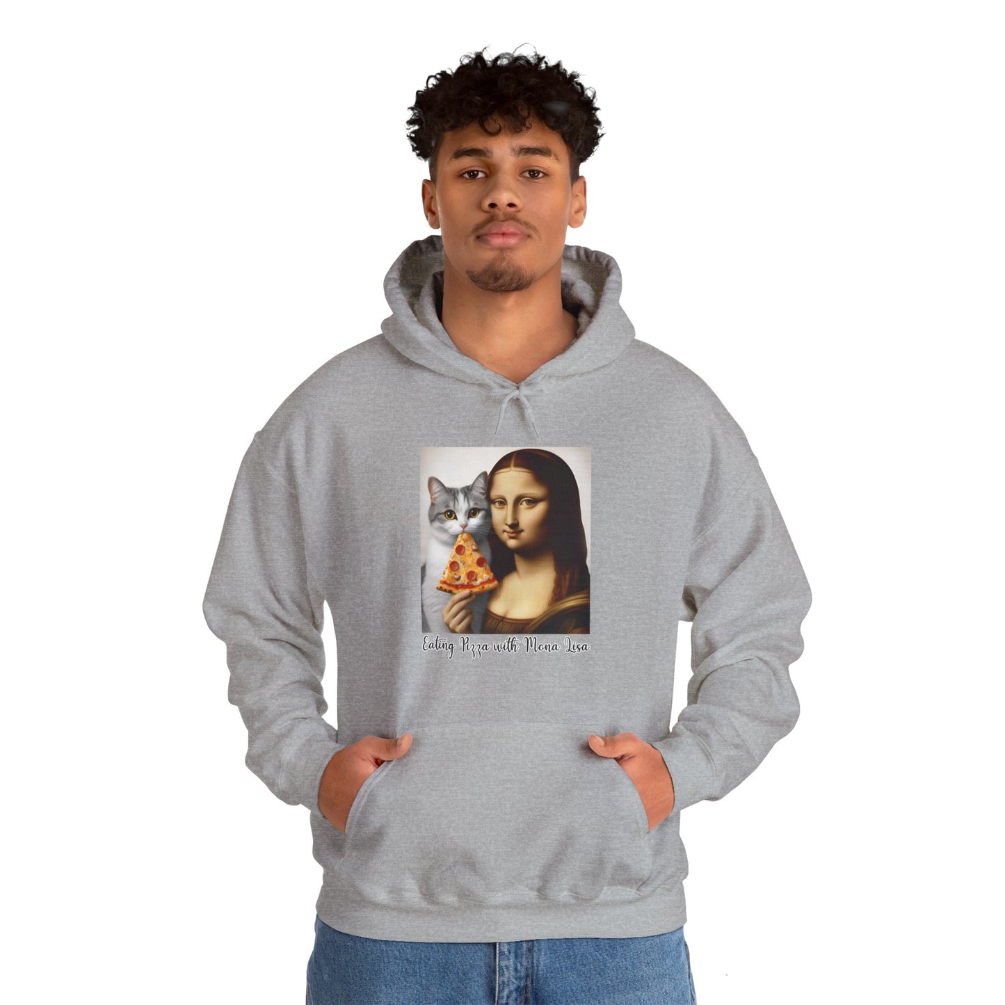 Eating Pizza with Mona Lisa Hoodie