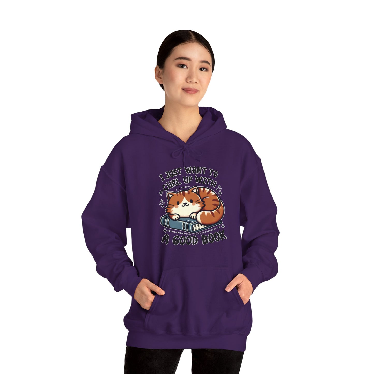 Curl Up With a Good Book Gender-Neutral Hoodie