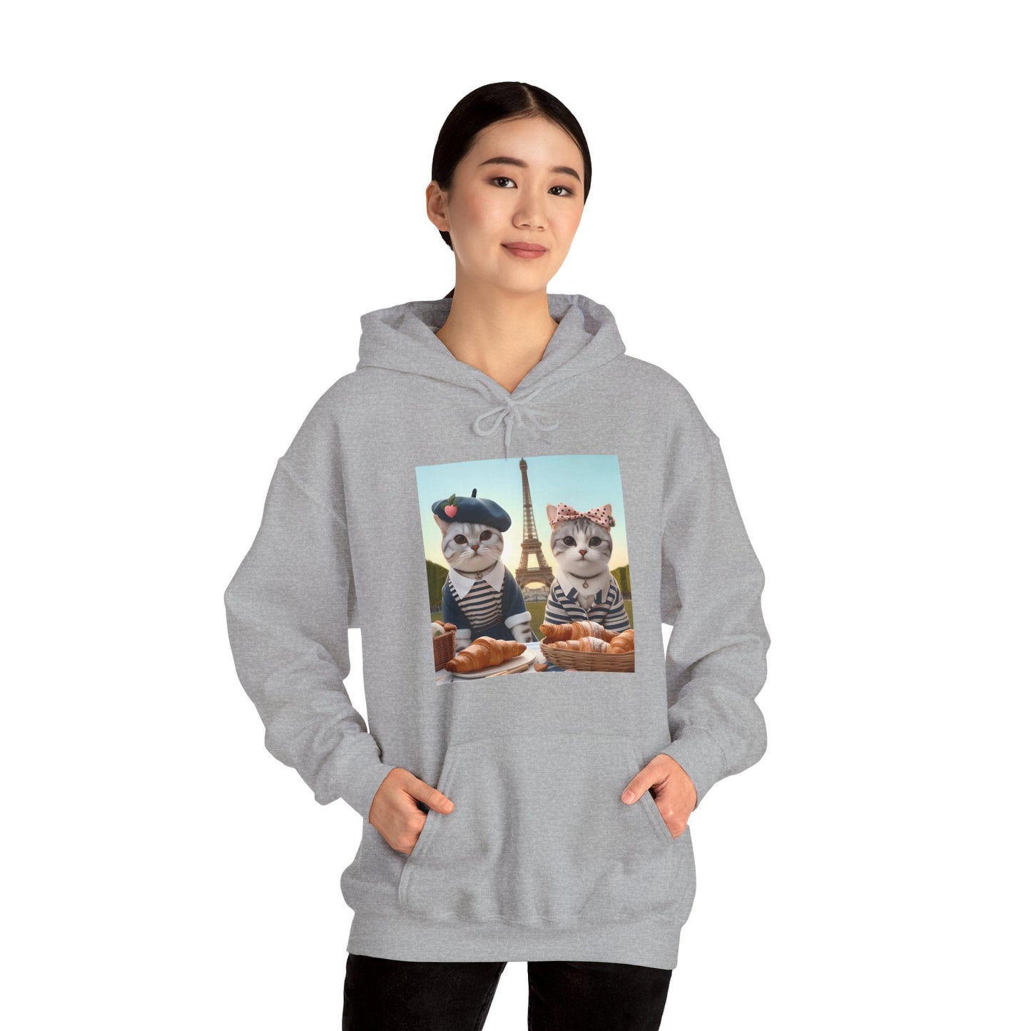 Cats in Paris Gender-Neutral Hoodie