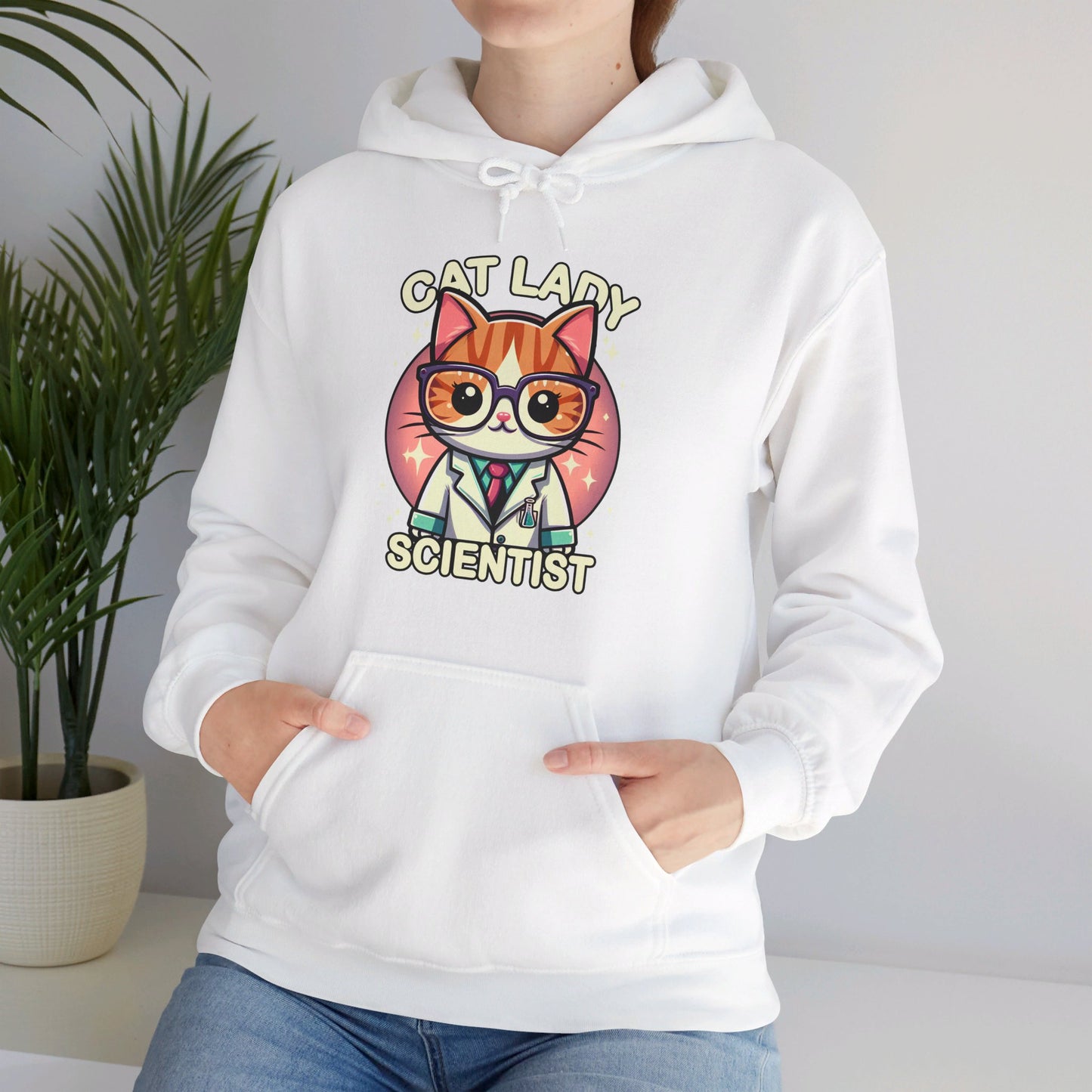 Cat Lady Scientist Gender-Neutral Hoodie