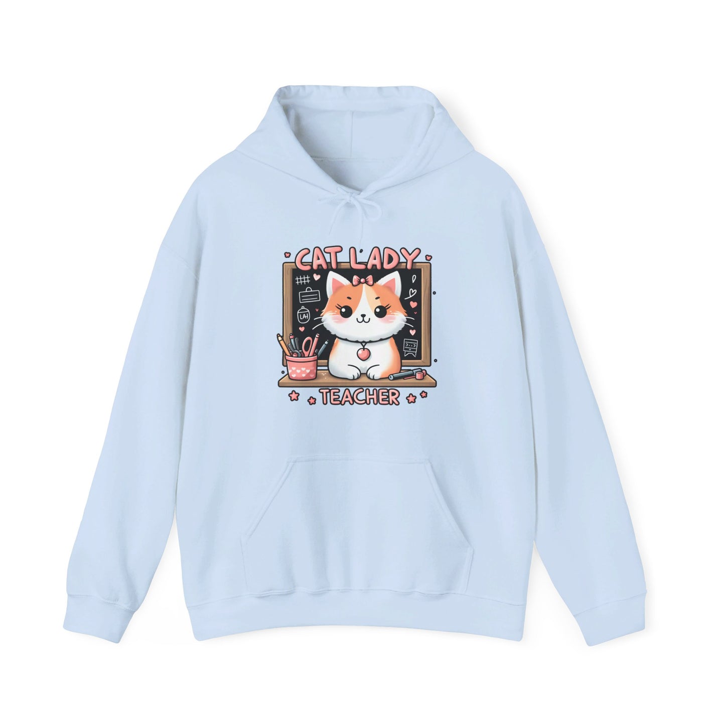 Cat Lady Teacher Gender-Neutral Hoodie