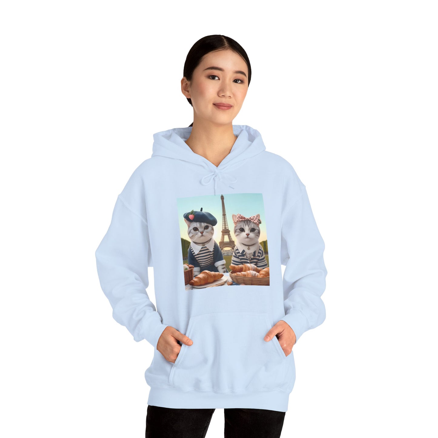 Cats in Paris Gender-Neutral Hoodie