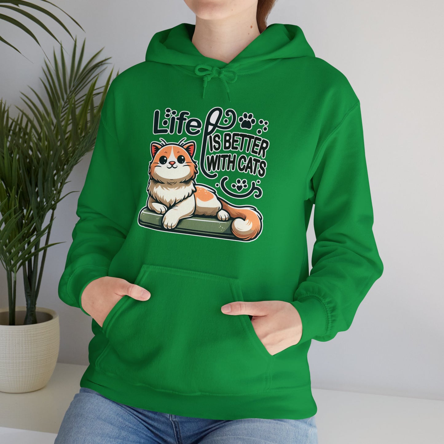 Life is Better with Cats Gender-Neutral Hoodie