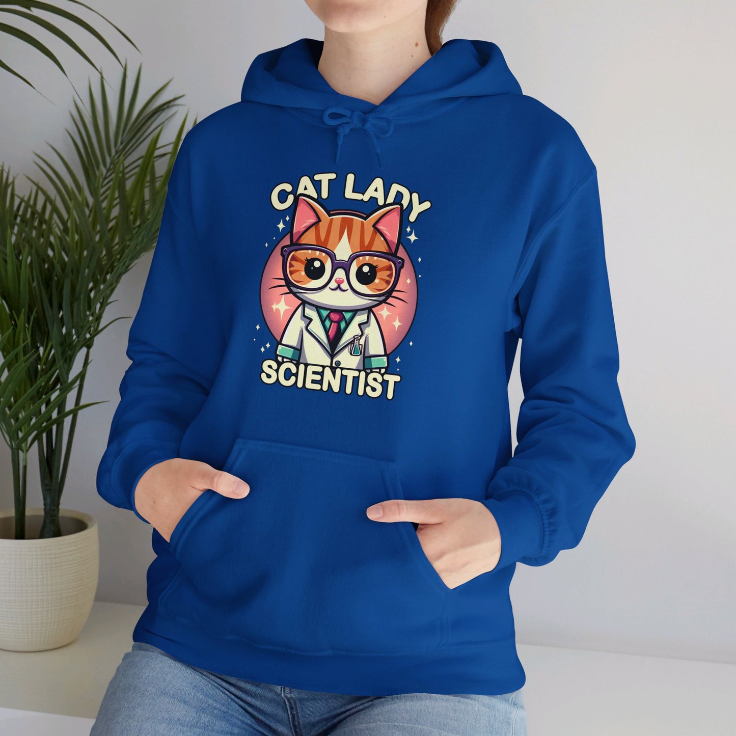 Cat Lady Scientist Gender-Neutral Hoodie