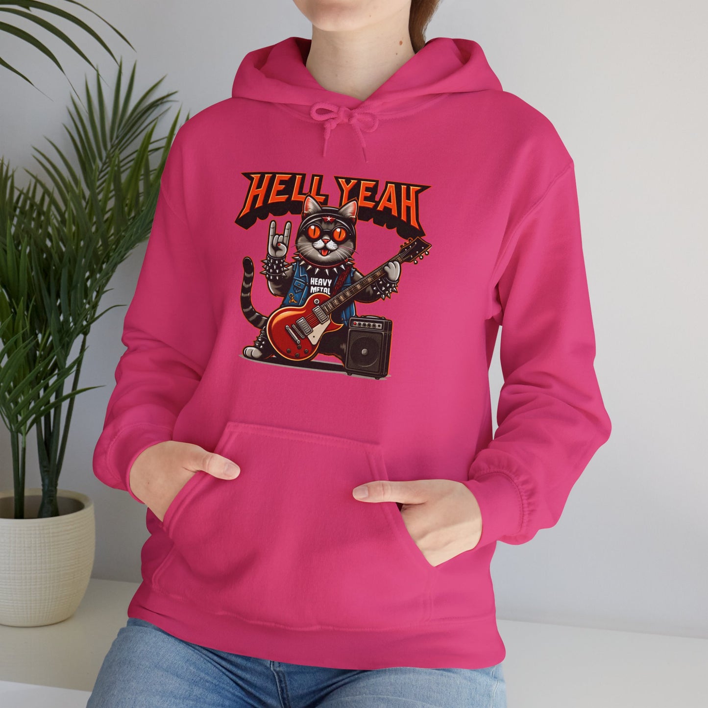 Heavy Metal Cat Gender-Neutral Hoodie