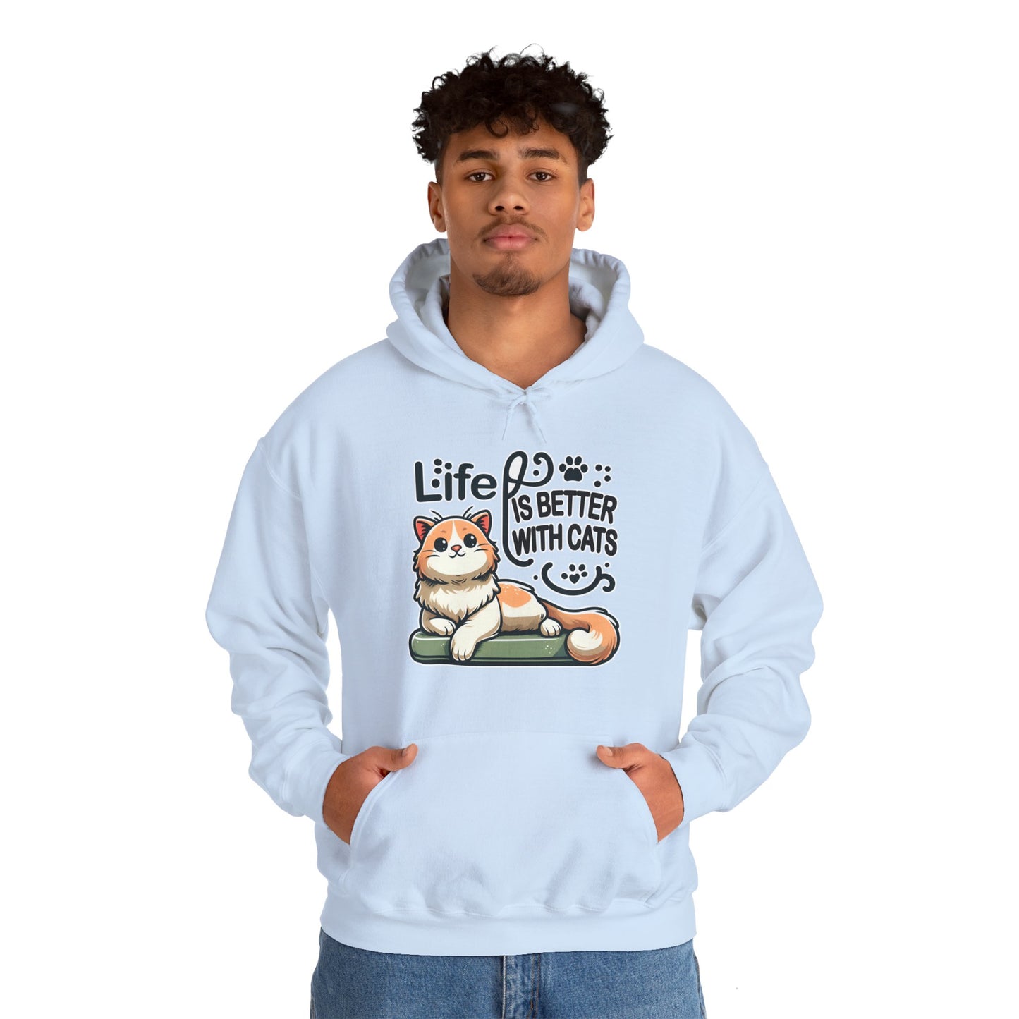 Life is Better with Cats Gender-Neutral Hoodie