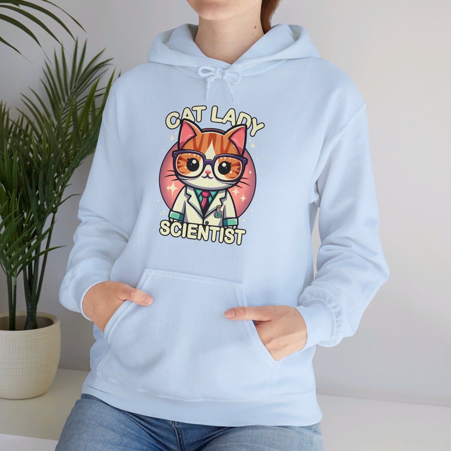 Cat Lady Scientist Gender-Neutral Hoodie