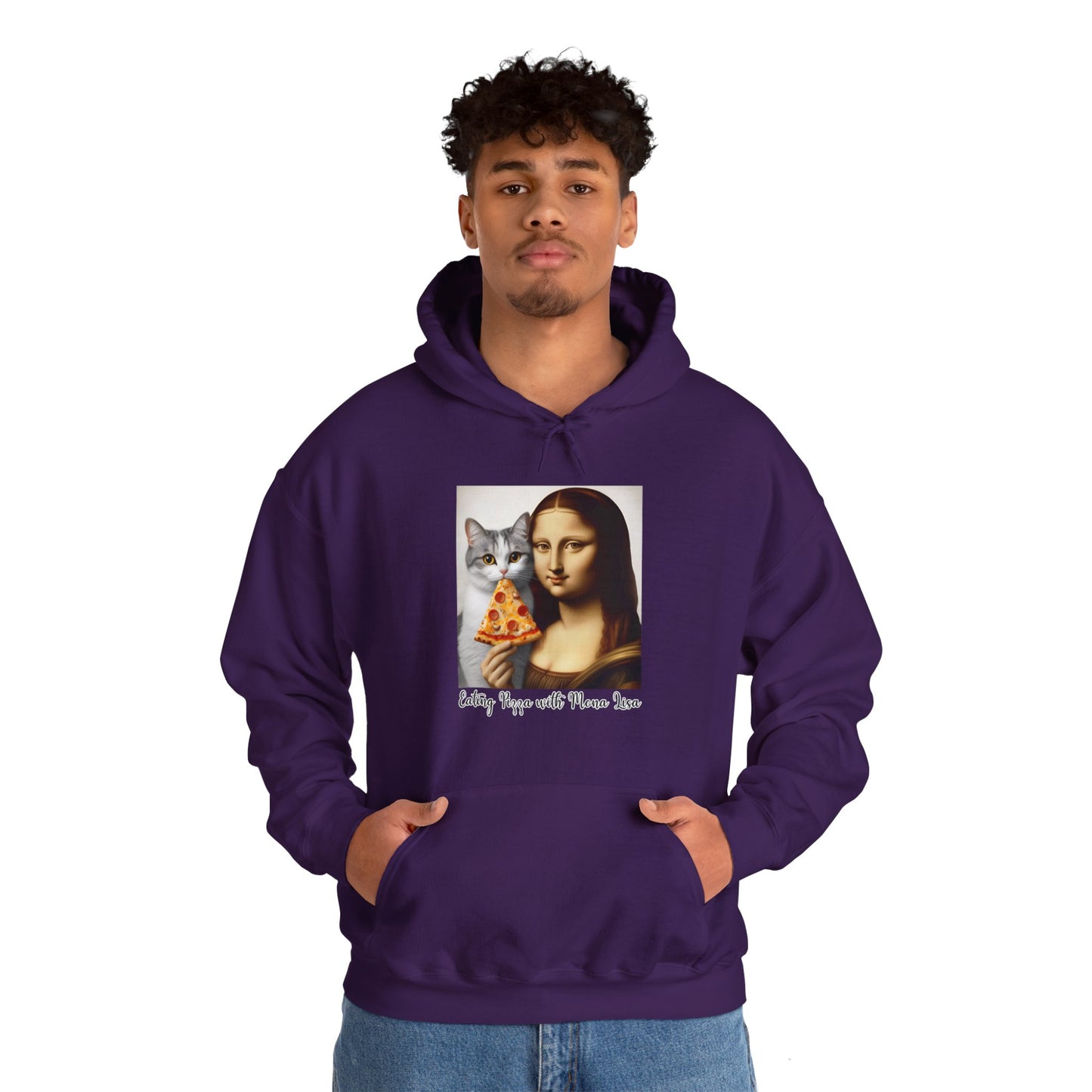 Eating Pizza with Mona Lisa Hoodie