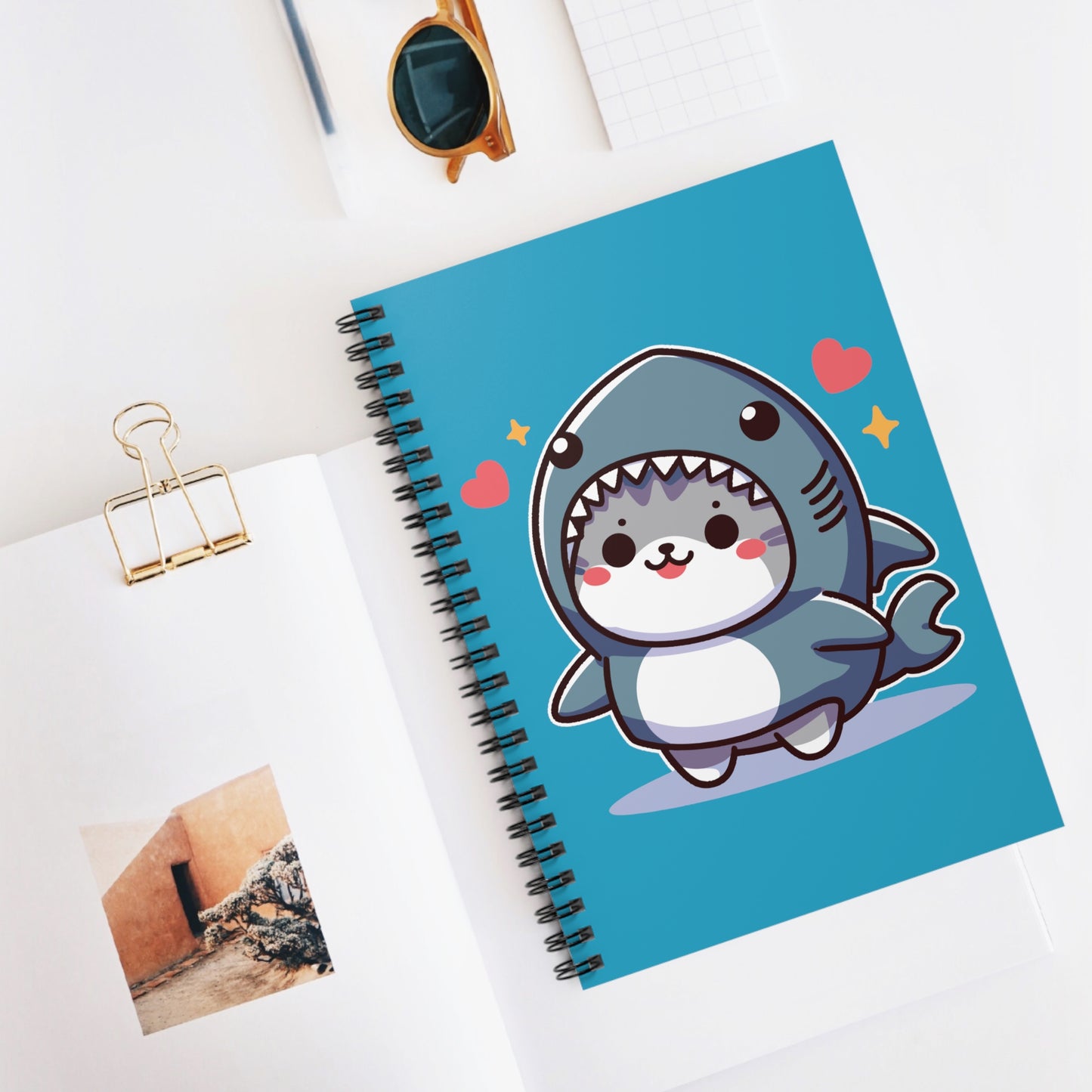 Shark Cat Spiral Notebook