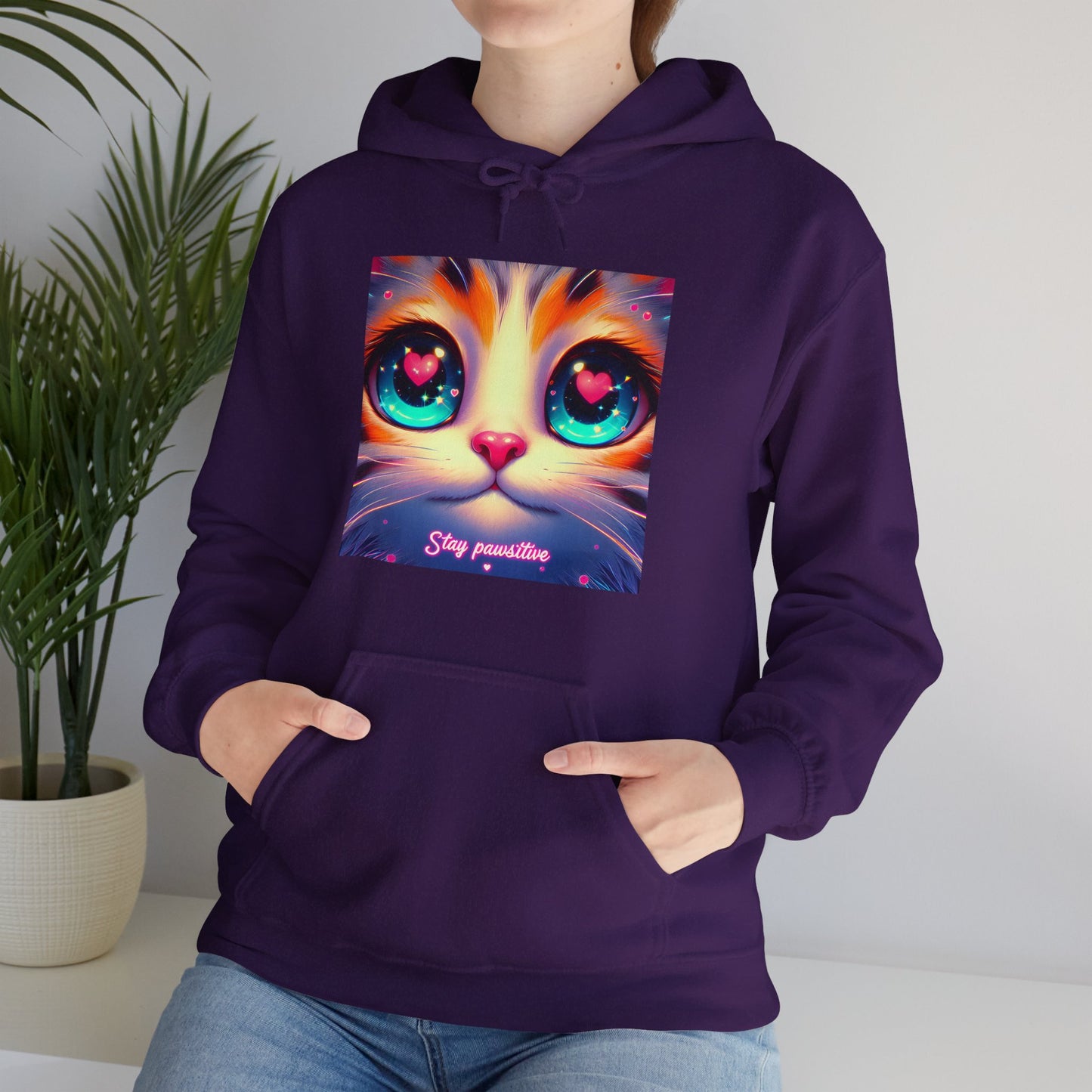 Stay Pawsitive Gender-Neutral Hoodie