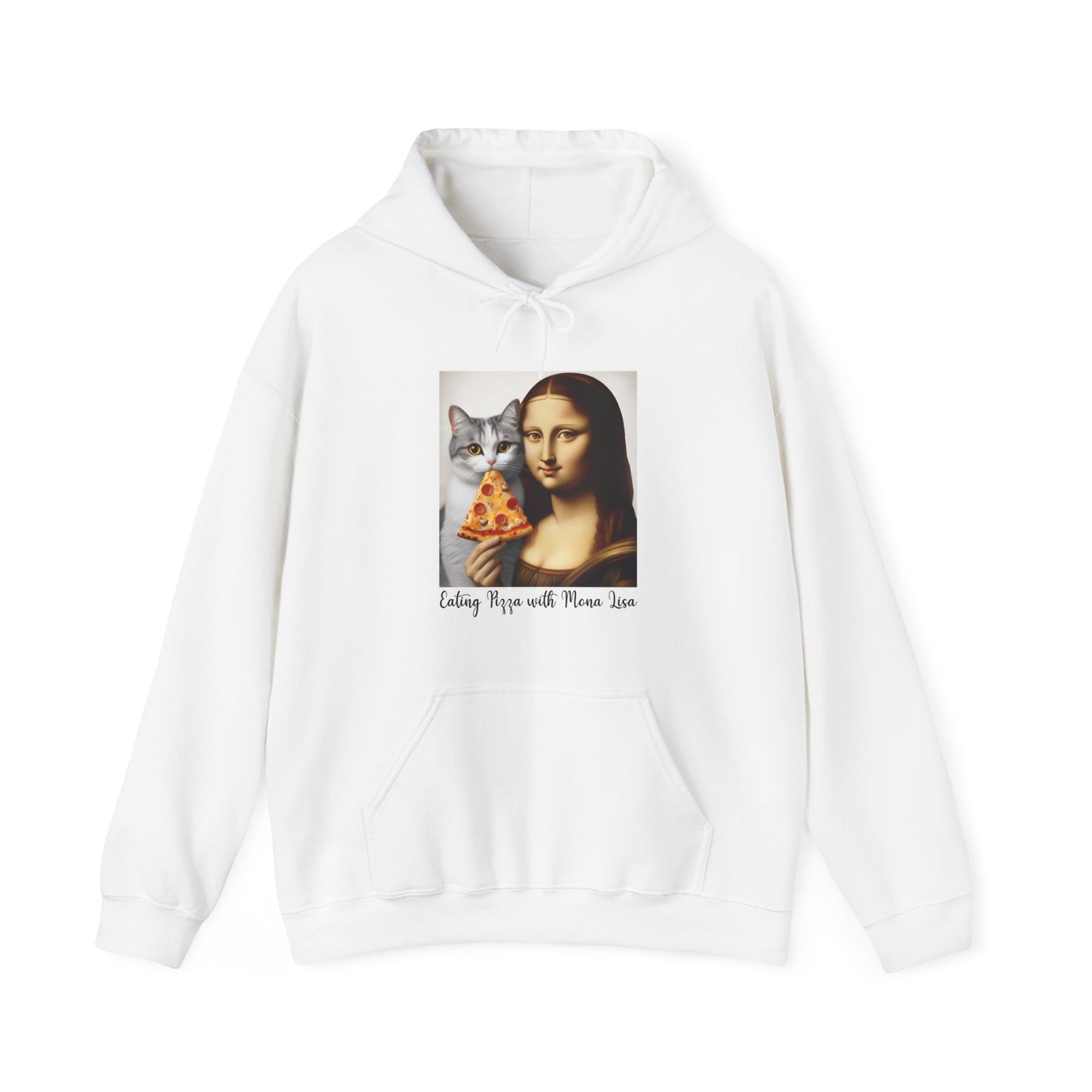 Eating Pizza with Mona Lisa Hoodie