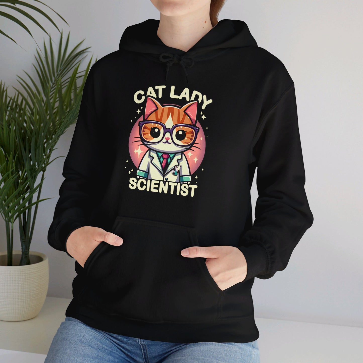 Cat Lady Scientist Gender-Neutral Hoodie