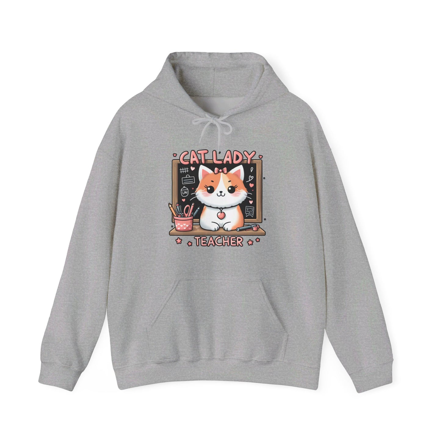 Cat Lady Teacher Gender-Neutral Hoodie