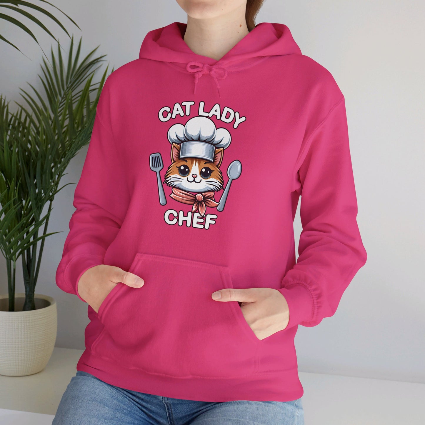 Cat Lady Chef Gender-Neutral Hoodie